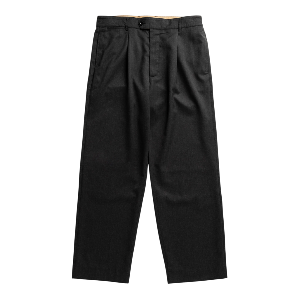 Norse Projects - Volda Easy Worsted Wool Pleated Trouser - Charcoal Grey Bukse Norse Projects 