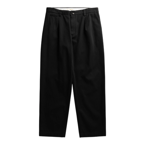 Norse Projects - Volda Pleated Cotton Twill Trouser - Black Bukse Norse Projects 
