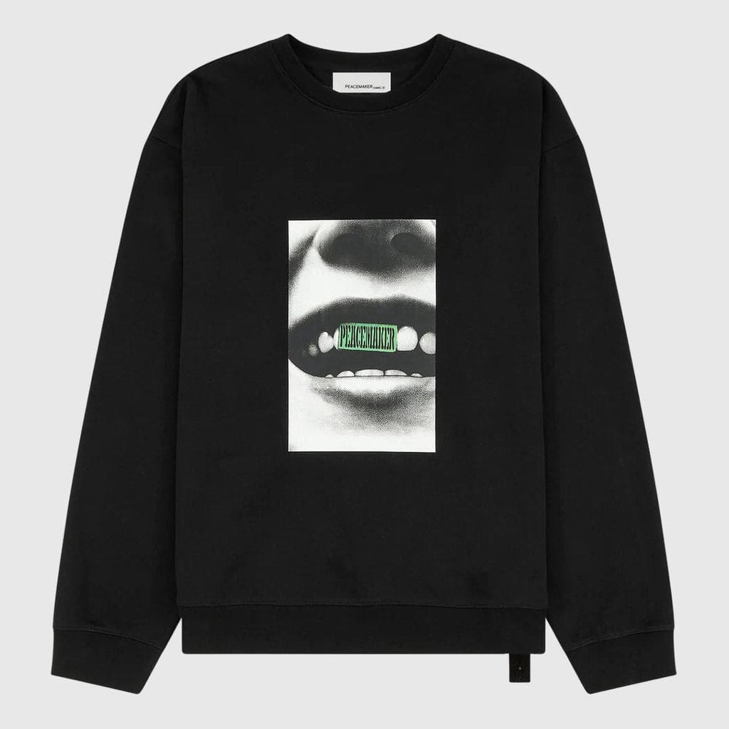 OAMC Peacemaker Loose Smile Print Crewneck - Black OAMC Peacemaker 