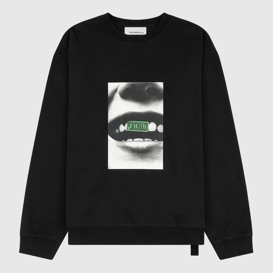 OAMC Peacemaker Loose Smile Print Crewneck - Black OAMC Peacemaker 