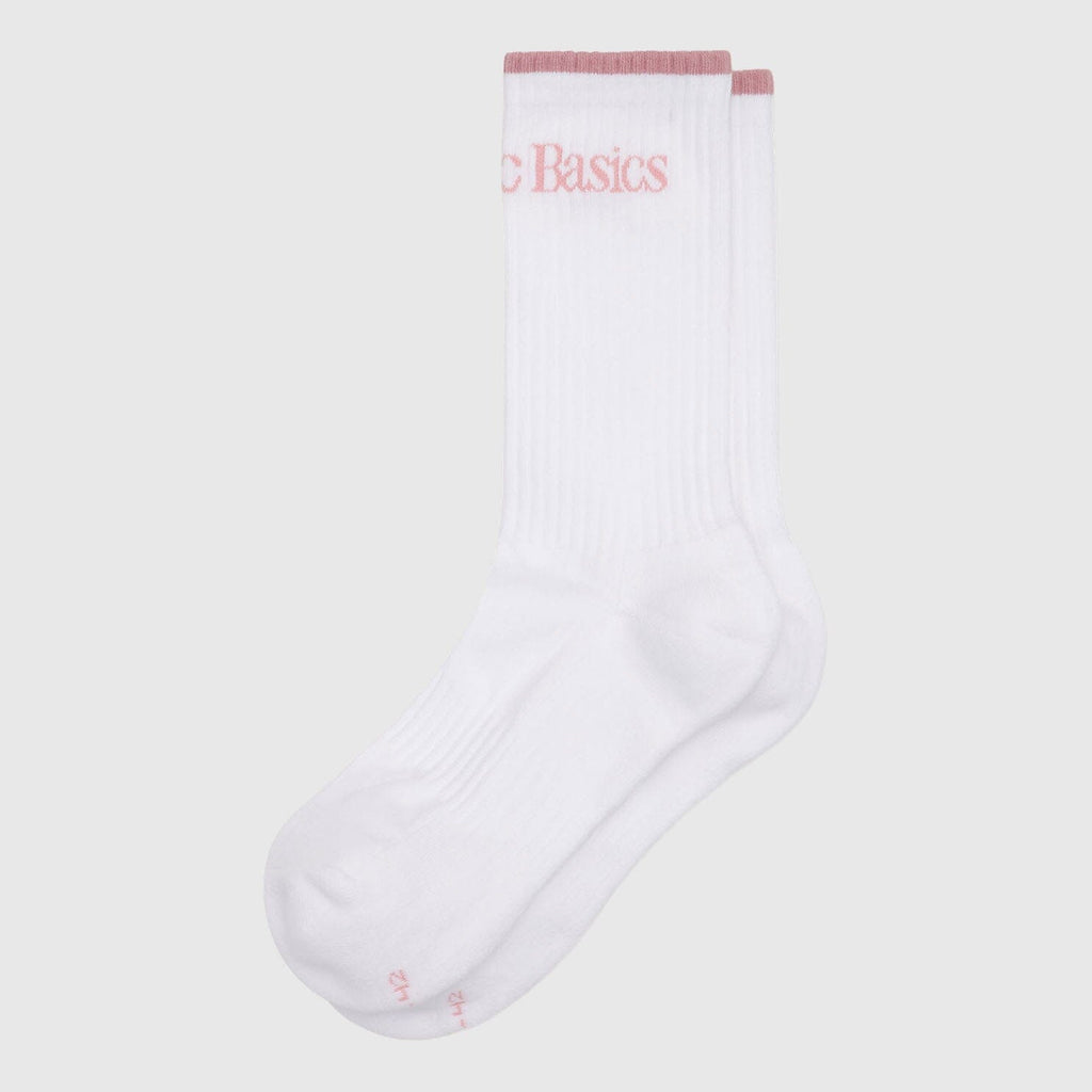 Organic Basics Active Tennis Socks - White / Misty Rose Socks Organic Basics 