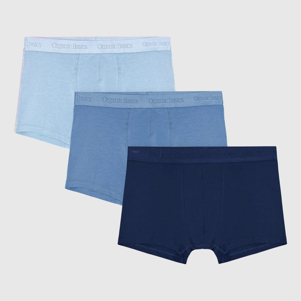 Organic Basics Core Trunks 3-Pack - Cloudy Blue / Stone Blue / Midnight Blue Boxers Organic Basics 