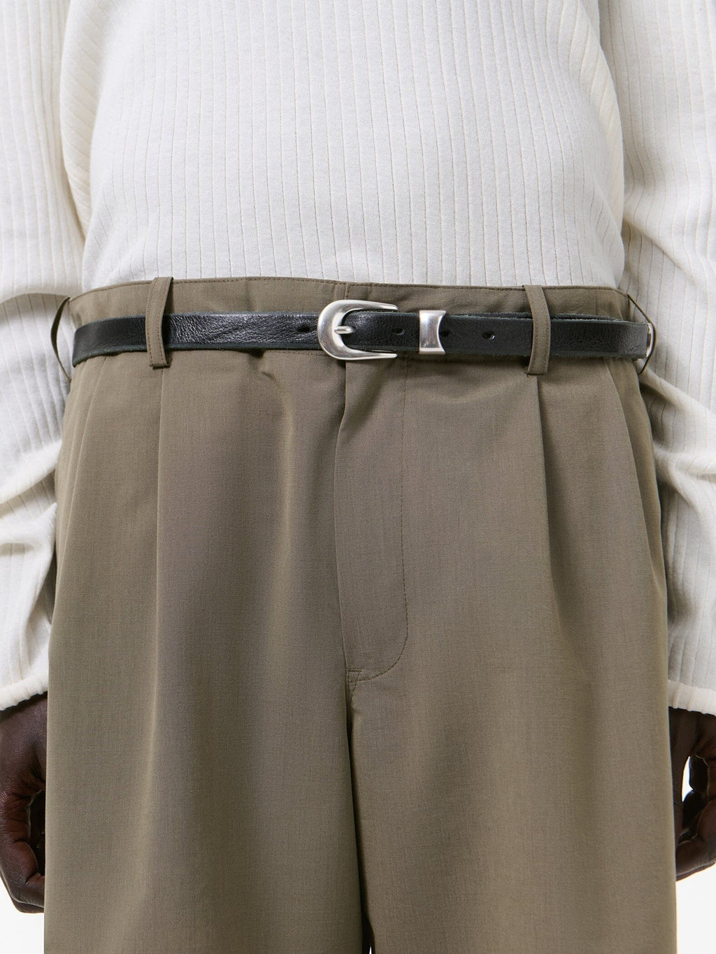 Our Legacy - 2 cm Belt - Black Leather Belte Our Legacy 