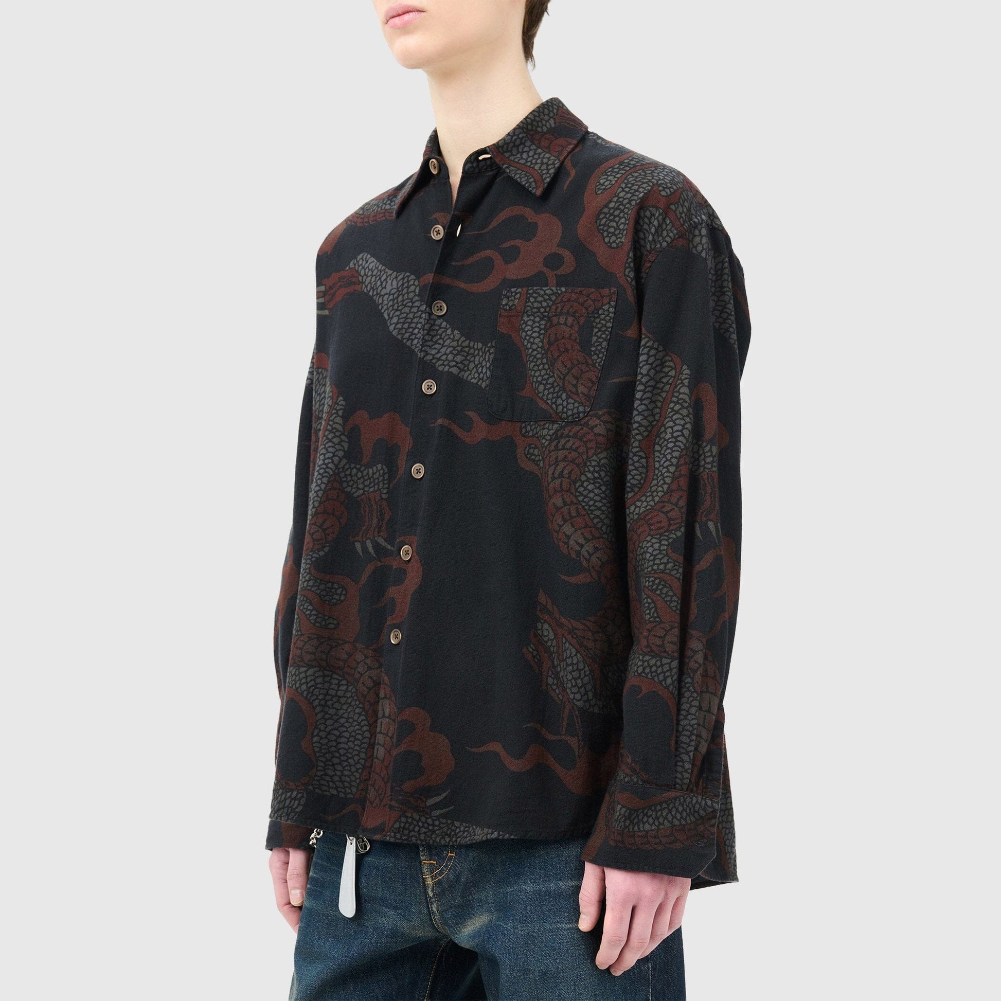 Our Legacy Above Shirt - Brown Snake Print Shirt Our Legacy 