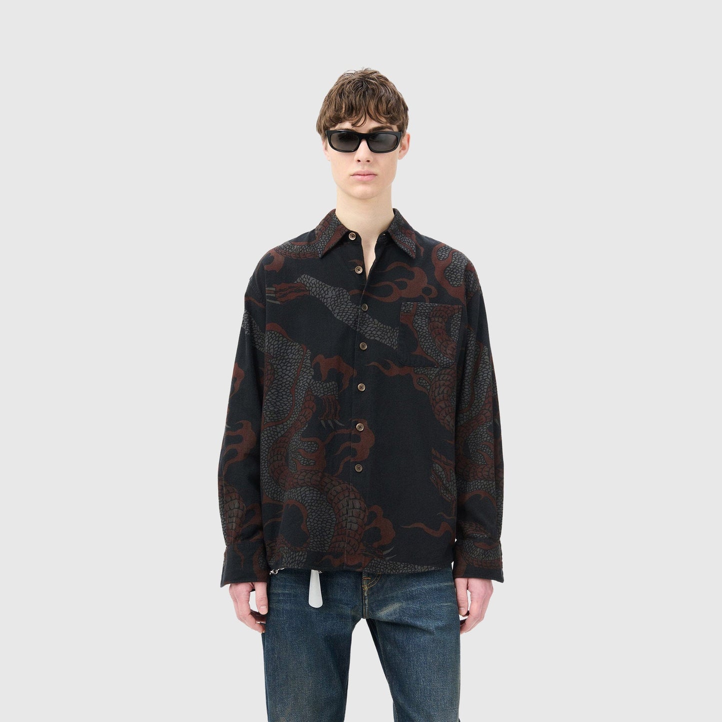 Our Legacy Above Shirt - Brown Snake Print Shirt Our Legacy 