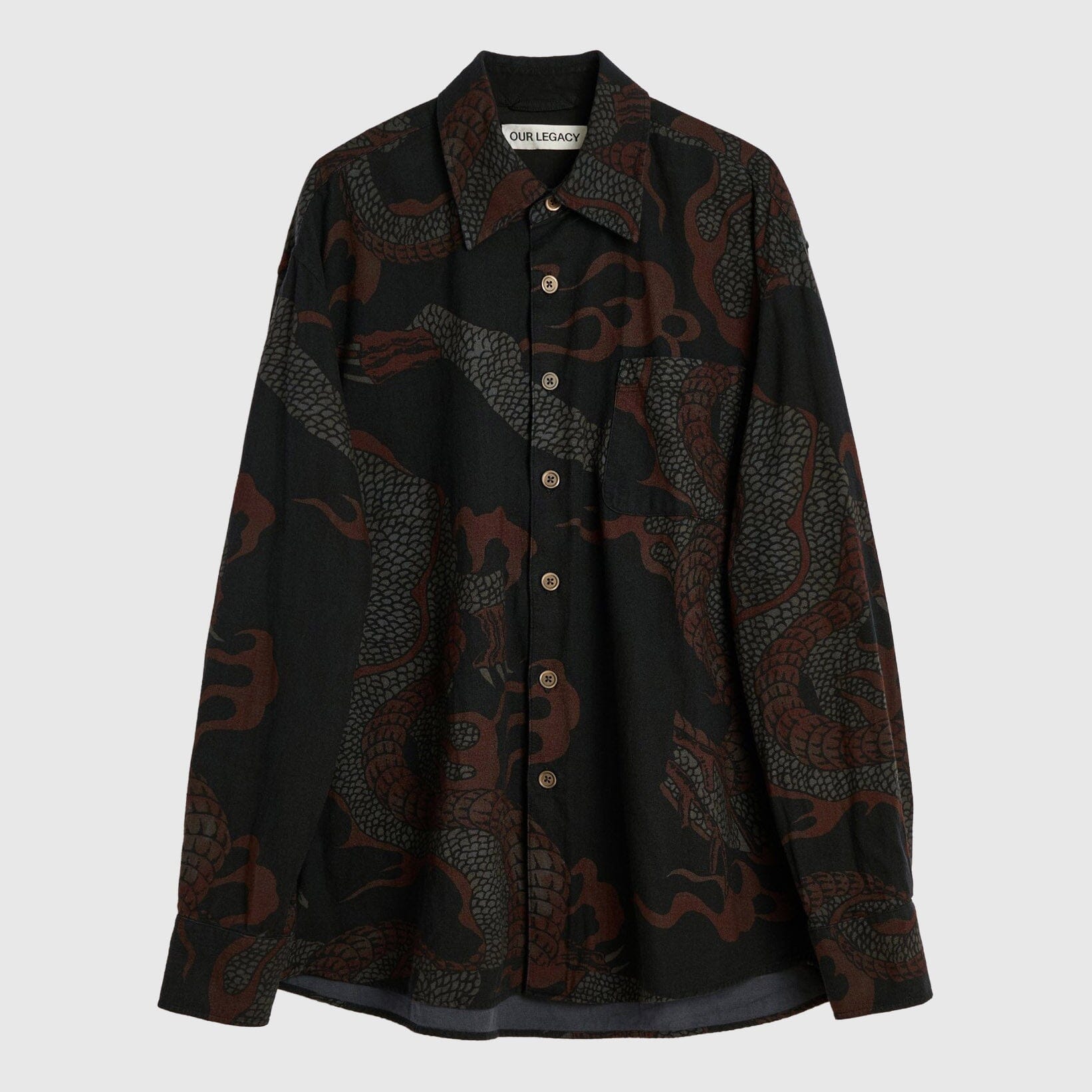 Our Legacy Above Shirt - Brown Snake Print Shirt Our Legacy 