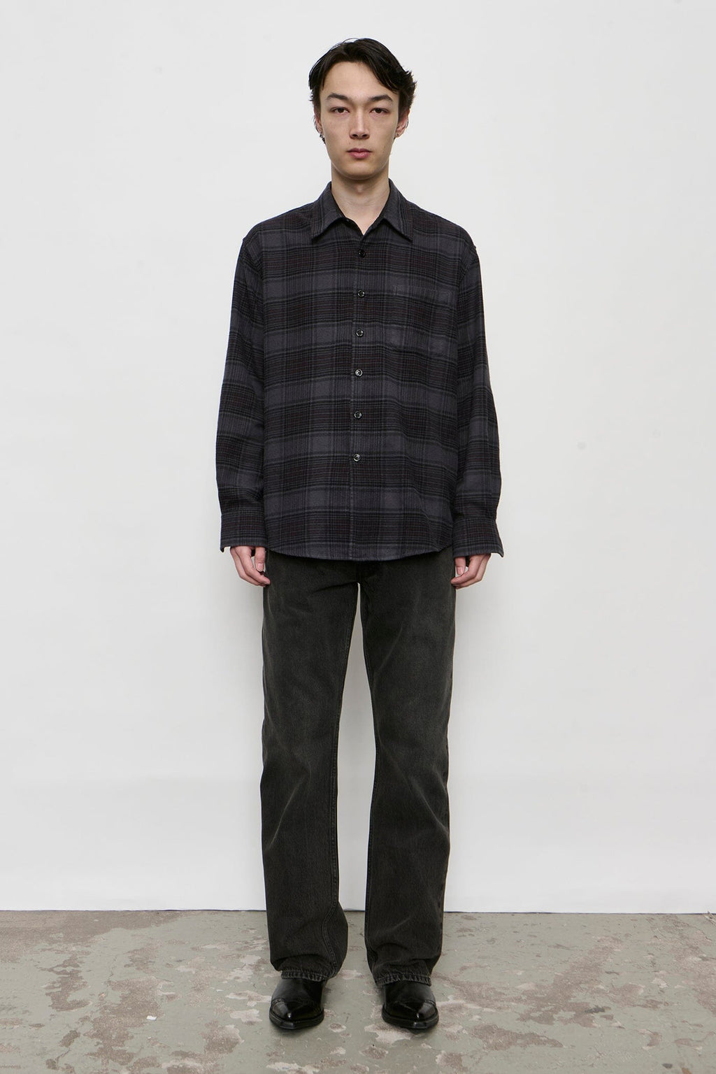 Our Legacy - Above Shirt - Faded Nocturne Check Flannel Skjorte Our Legacy 