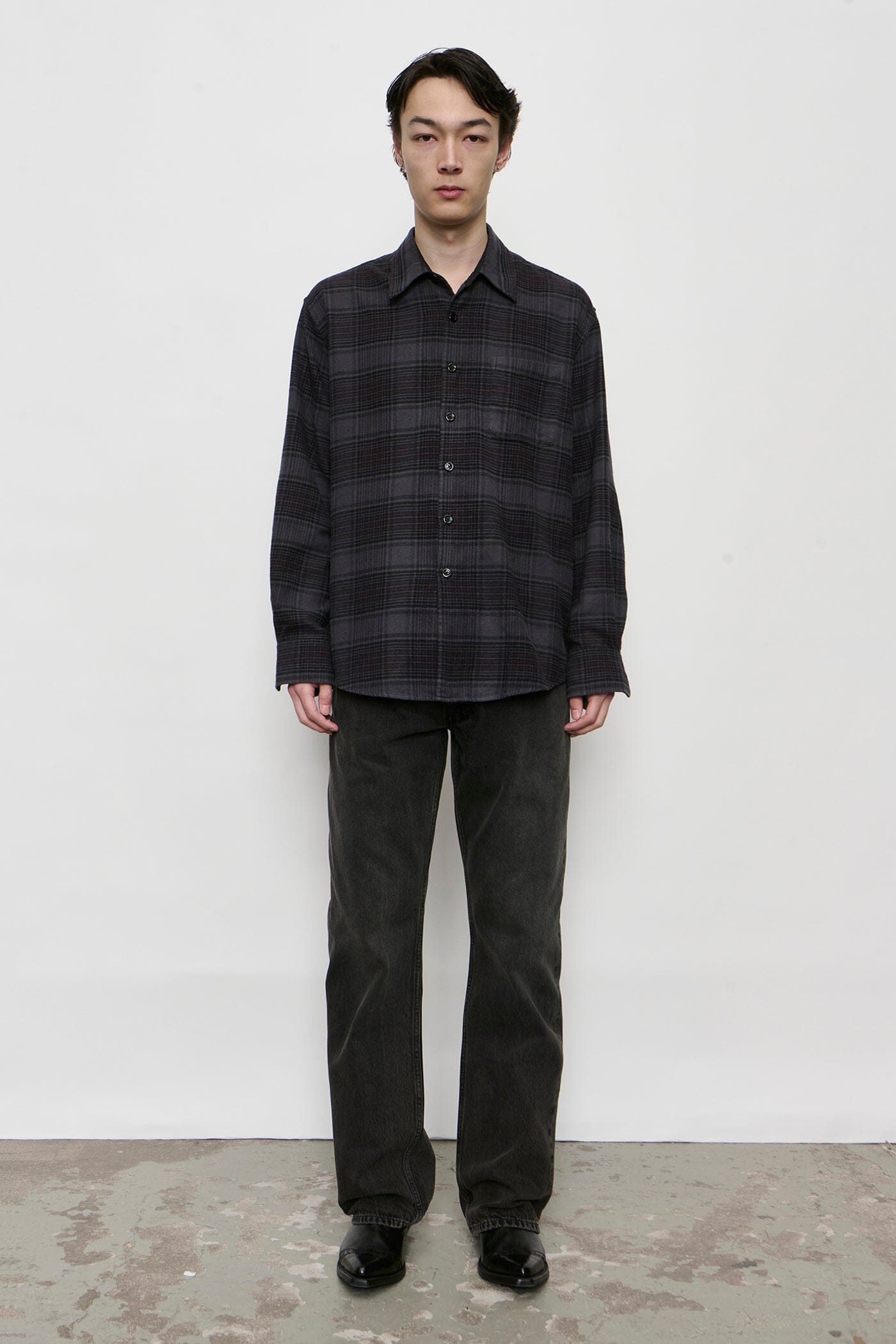Our Legacy - Above Shirt - Faded Nocturne Check Flannel Skjorte Our Legacy 