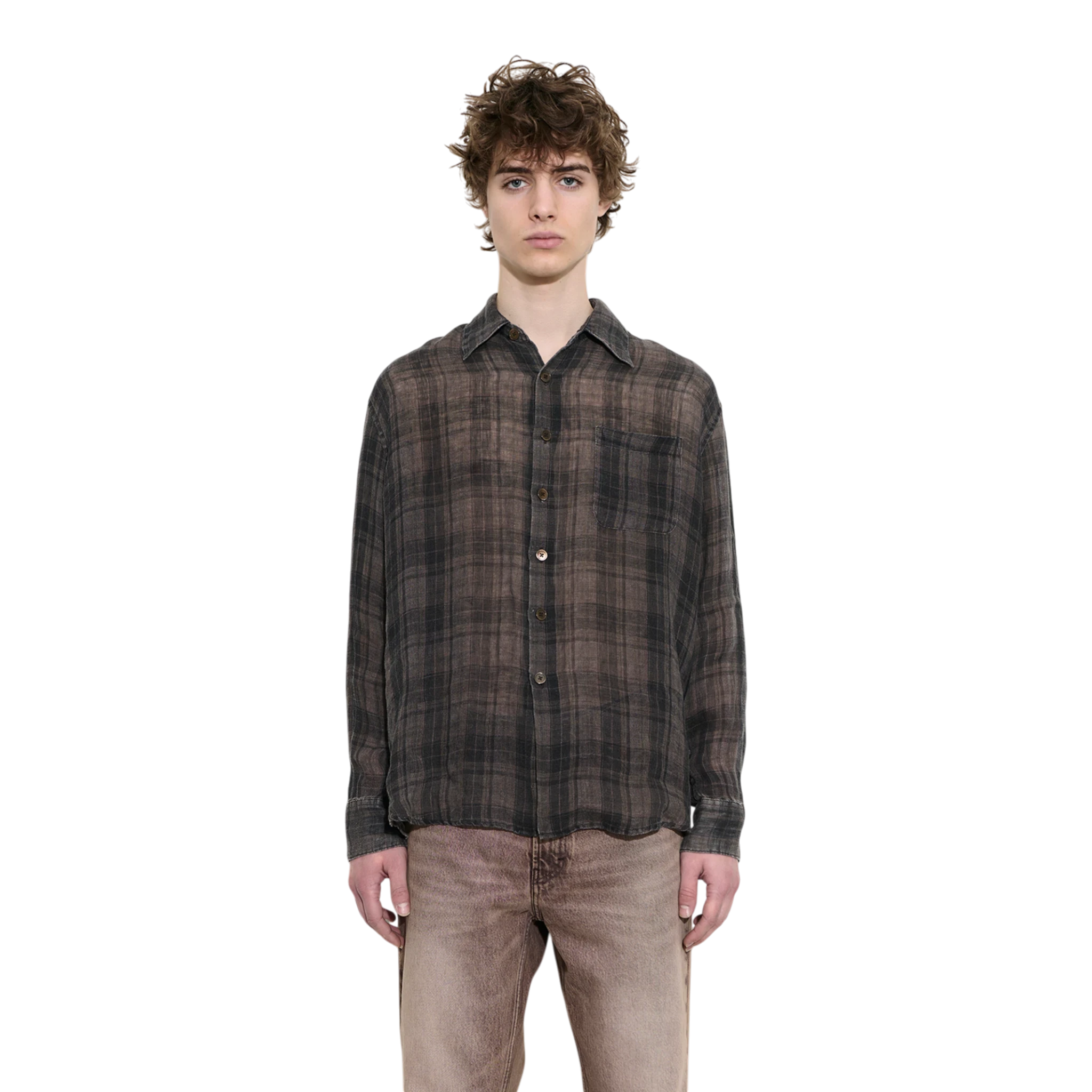 Our Legacy Above Shirt - Penumbra Check Sheercoat Linen Shirt Our Legacy 