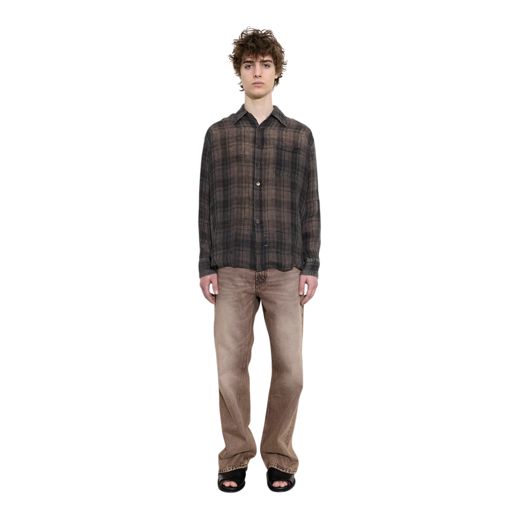 Our Legacy Above Shirt - Penumbra Check Sheercoat Linen Shirt Our Legacy 