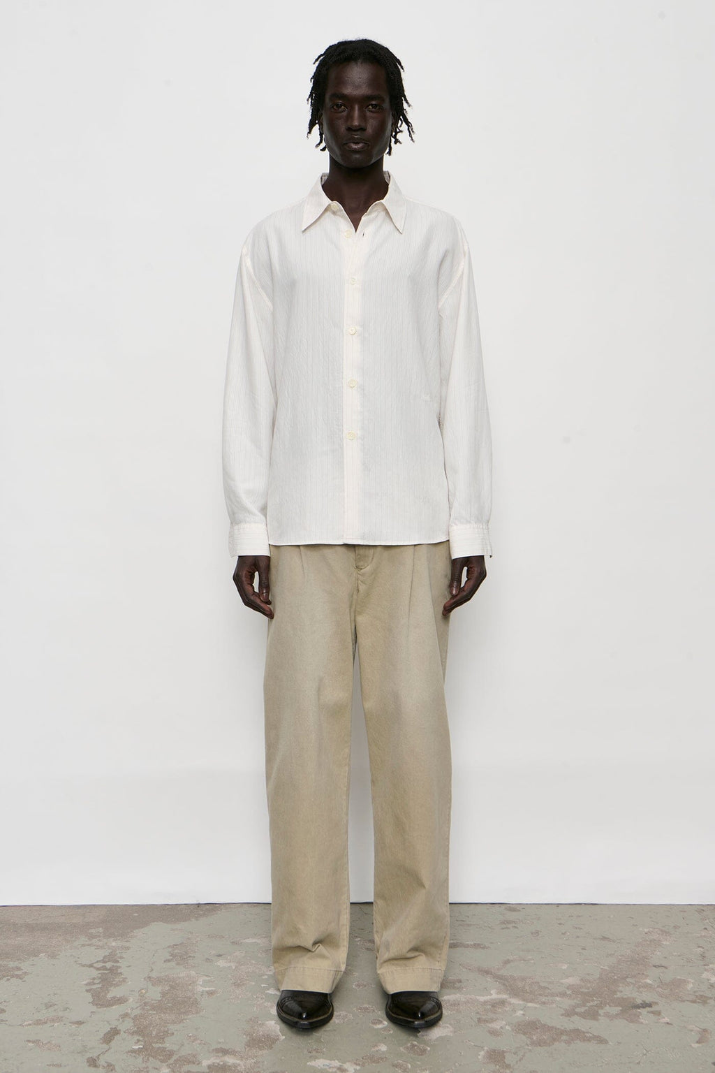 Our Legacy - Beyond Shirt - Cream Stripe Ceremony Viscose Skjorte Our Legacy 