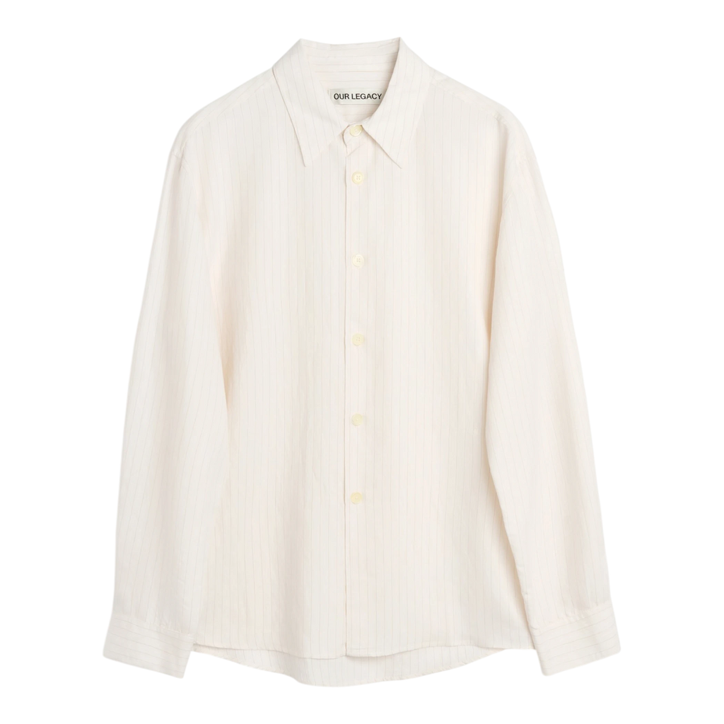 Our Legacy - Beyond Shirt - Cream Stripe Ceremony Viscose Skjorte Our Legacy 