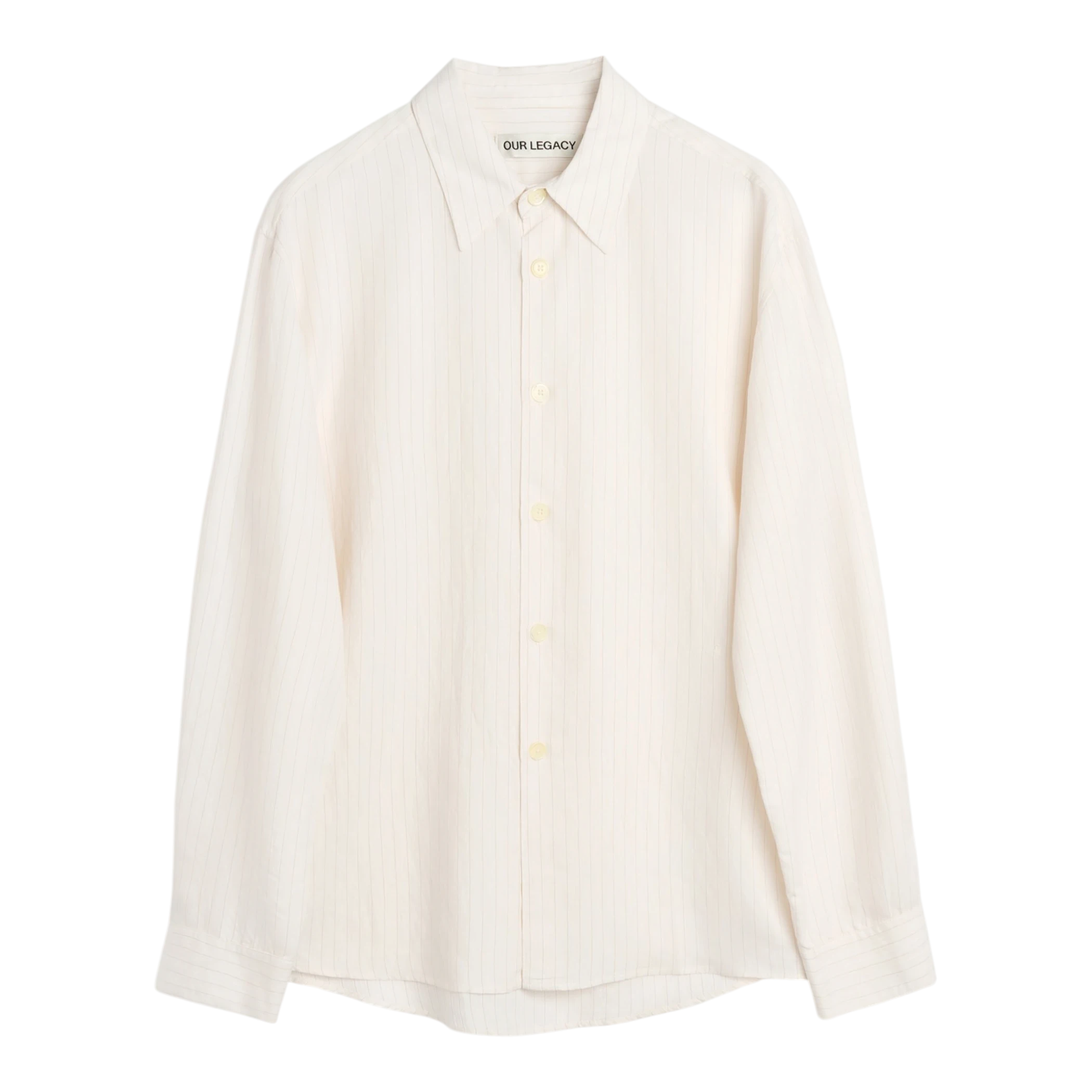 Our Legacy - Beyond Shirt - Cream Stripe Ceremony Viscose Skjorte Our Legacy 