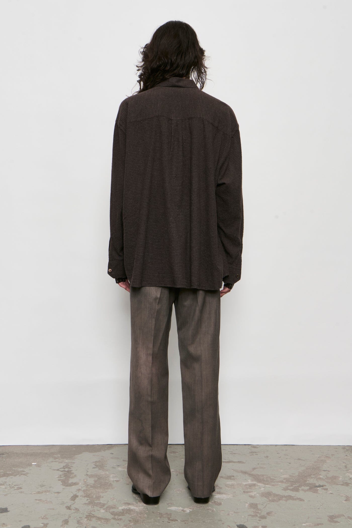 Our Legacy - Borrowed Shirt - Truffle Check Grid Cloth Skjorte Our Legacy 