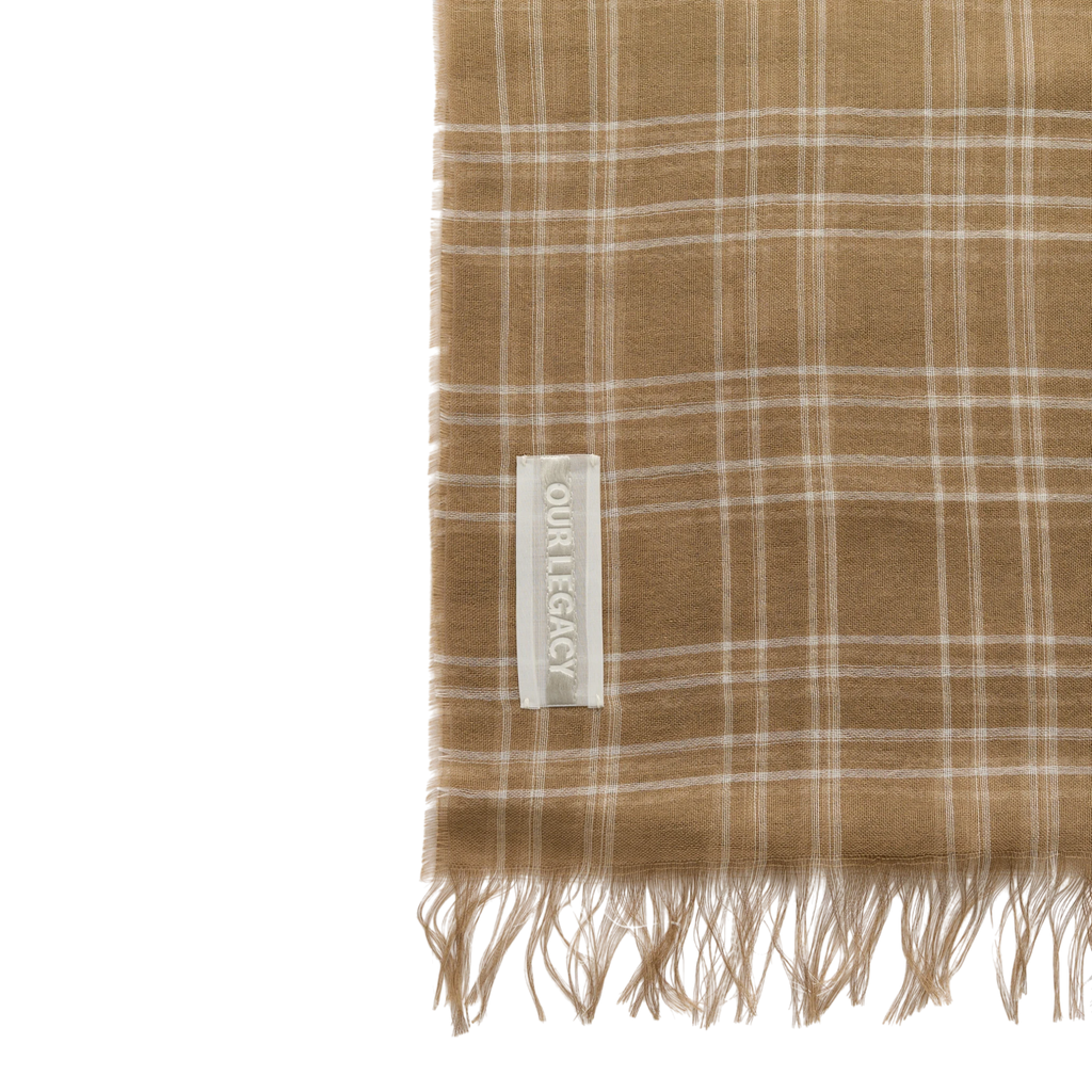 Our Legacy Cottage Scarf - Walnut Grid Sparse Tencel Scarf Our Legacy 