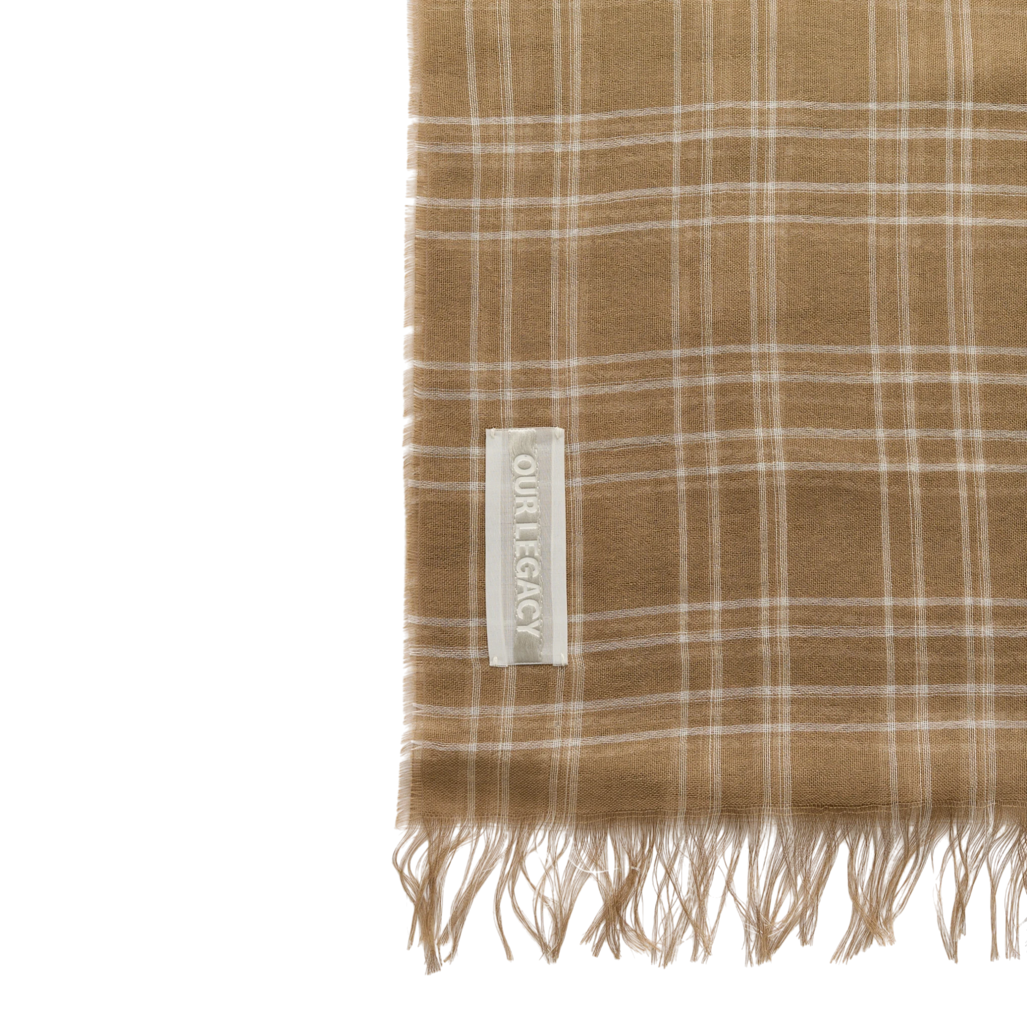 Our Legacy Cottage Scarf - Walnut Grid Sparse Tencel Scarf Our Legacy 