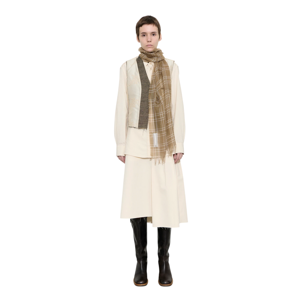 Our Legacy Cottage Scarf - Walnut Grid Sparse Tencel Scarf Our Legacy 