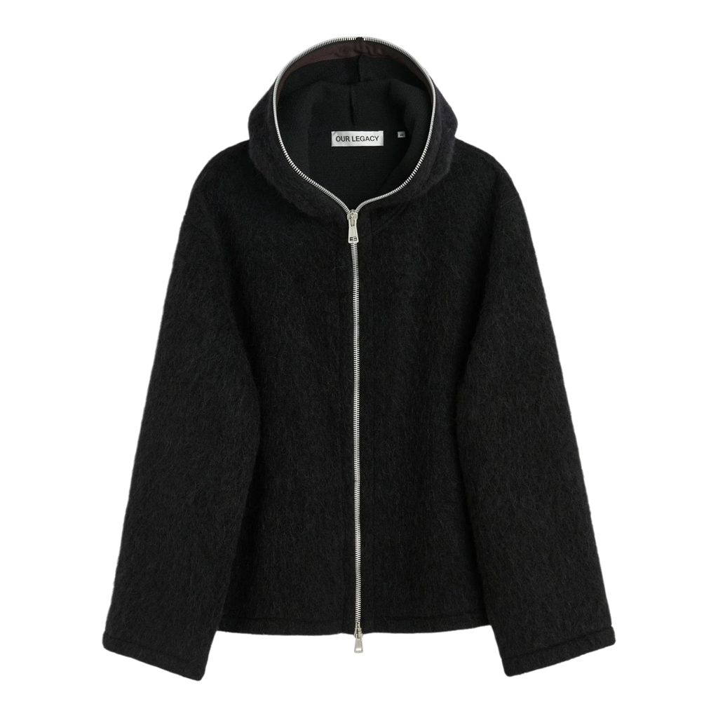 Our Legacy - Full Zip Hood - Black Hairy Wool Knitwear Our Legacy 