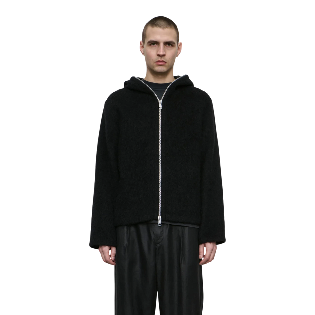 Our Legacy - Full Zip Hood - Black Hairy Wool Knitwear Our Legacy 
