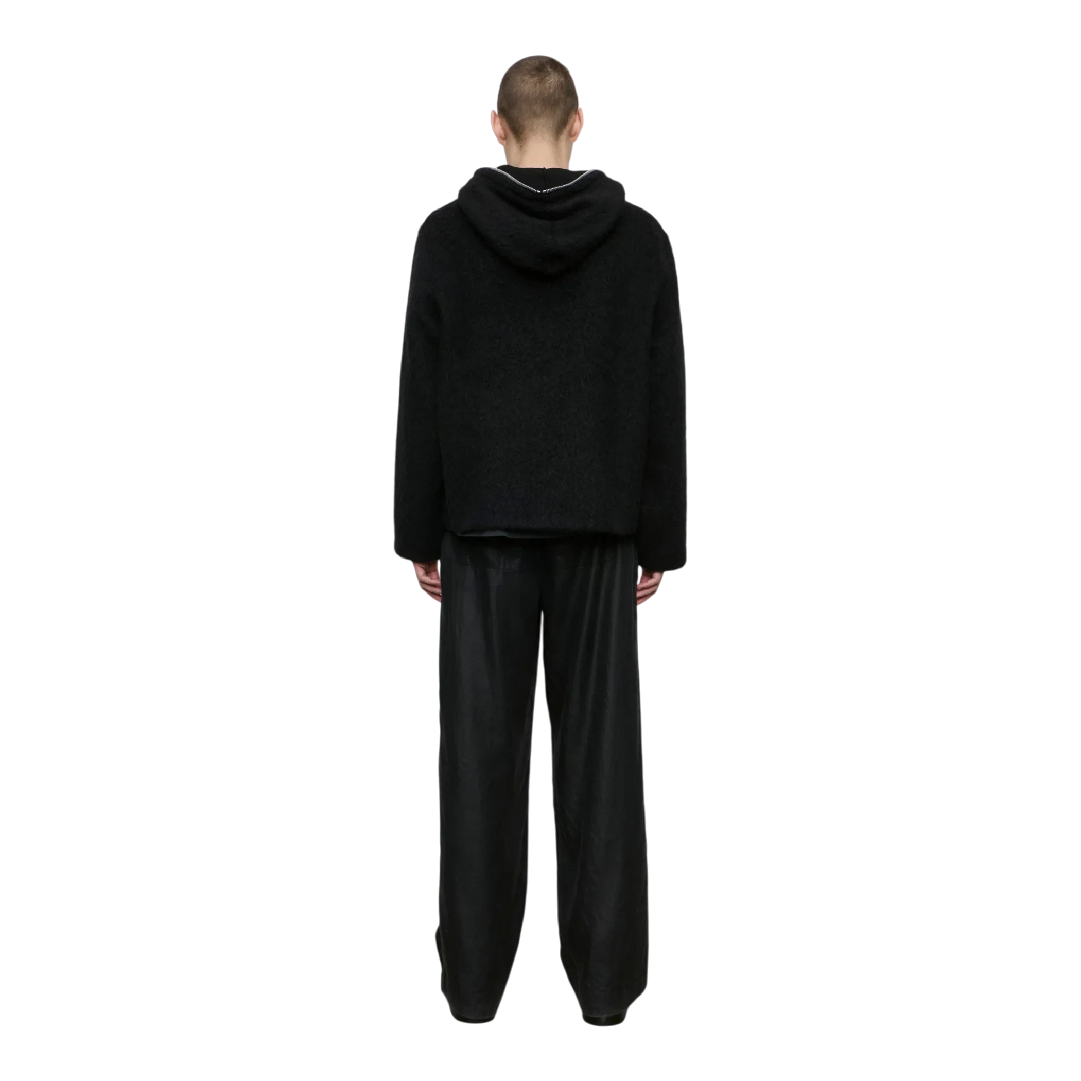 Our Legacy - Full Zip Hood - Black Hairy Wool Knitwear Our Legacy 