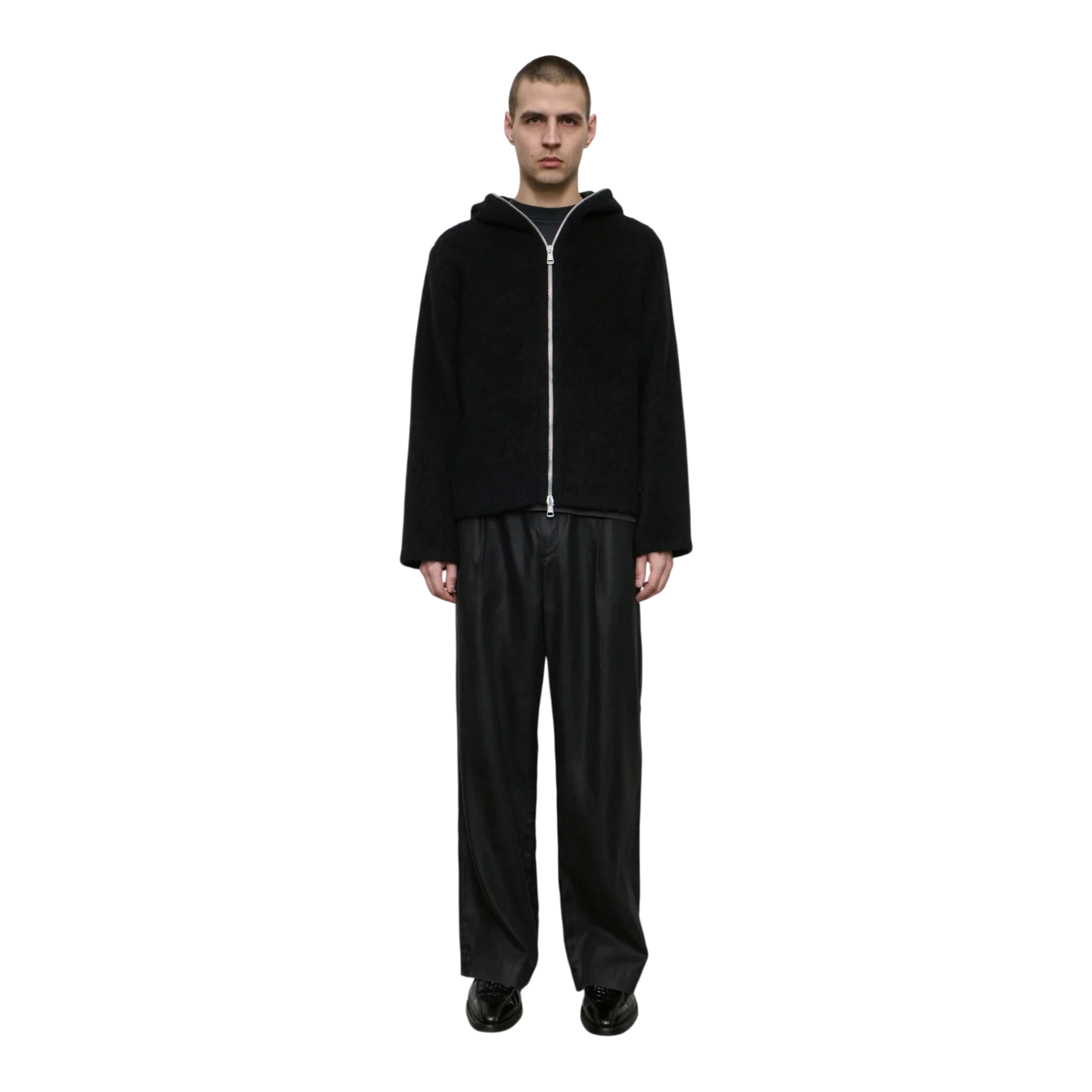 Our Legacy - Full Zip Hood - Black Hairy Wool Knitwear Our Legacy 