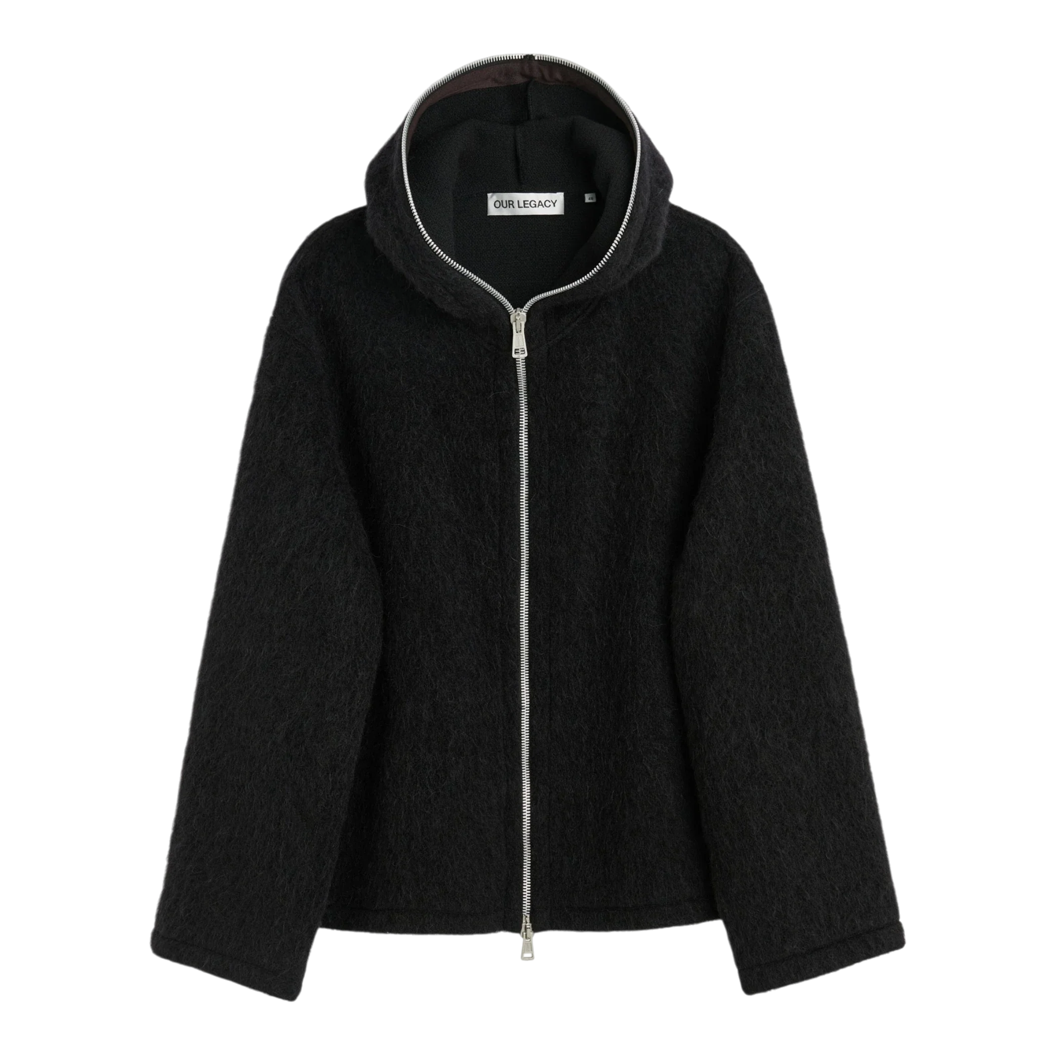 Our Legacy Full Zip Hood Black Hairy Wool main product image