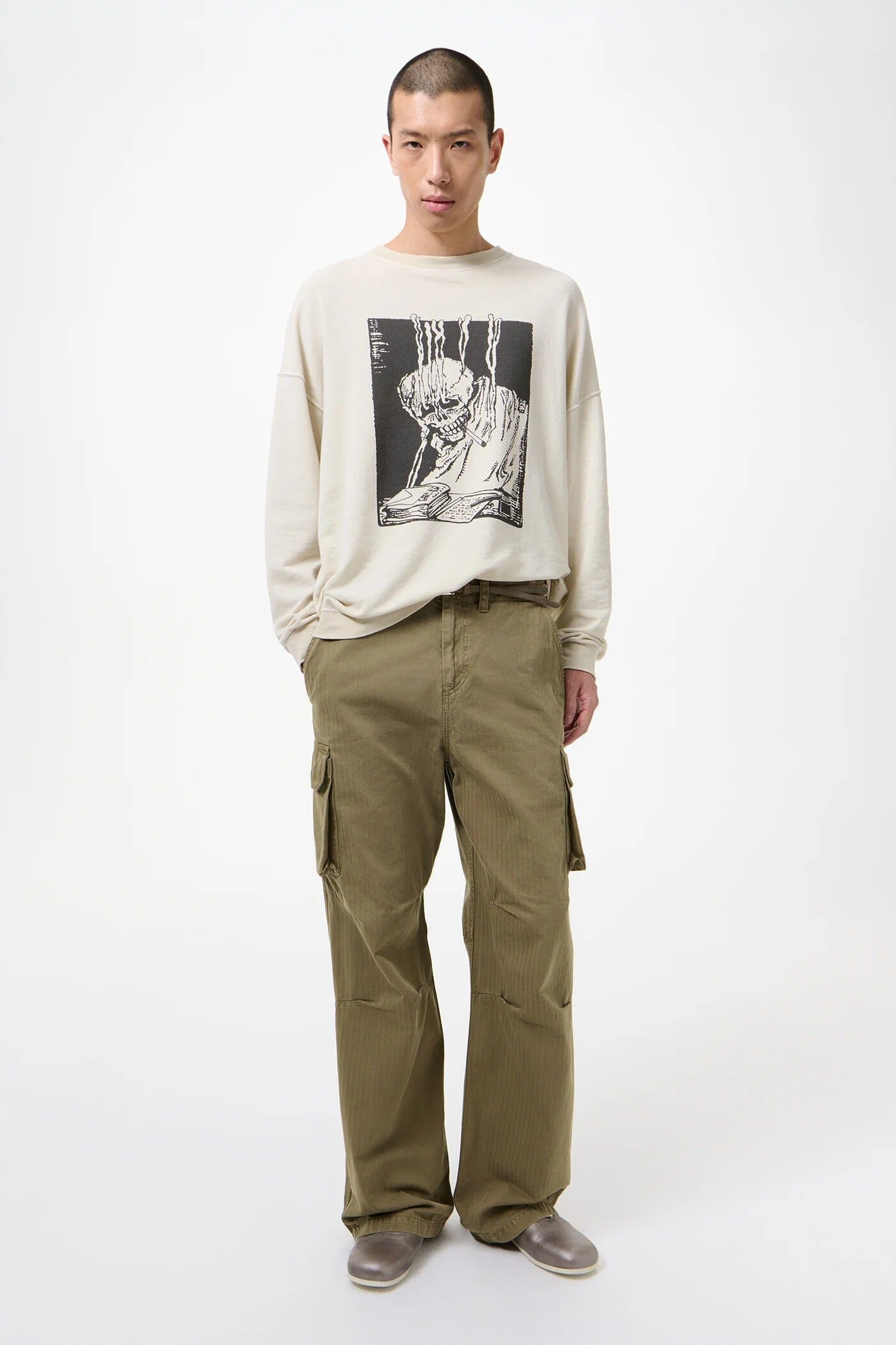 Our Legacy Mount Cargo Pants - Uniform Olive Herringbone Pants Our Legacy 