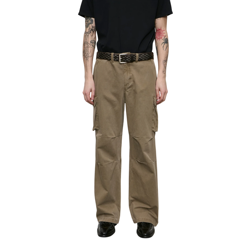 Our Legacy - Mount Cargo - Uniform Olive Herringbone Bukse Our Legacy 