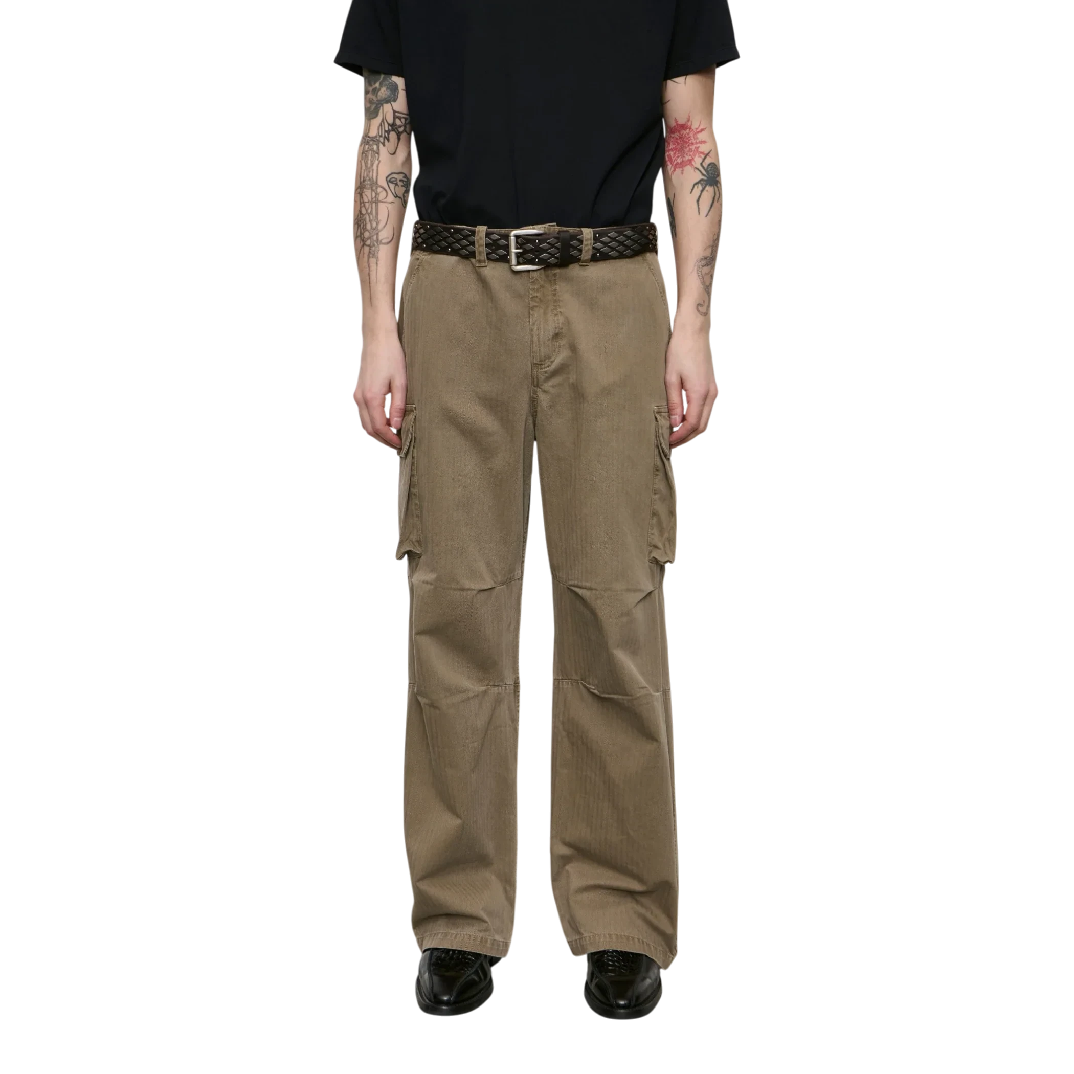 Our Legacy - Mount Cargo - Uniform Olive Herringbone Bukse Our Legacy 