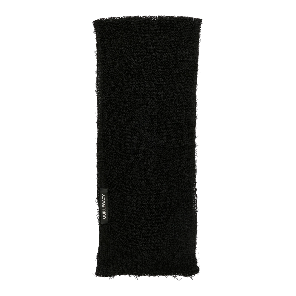Our Legacy Net Scarf - Black Ragged Open Linen Scarf Our Legacy 