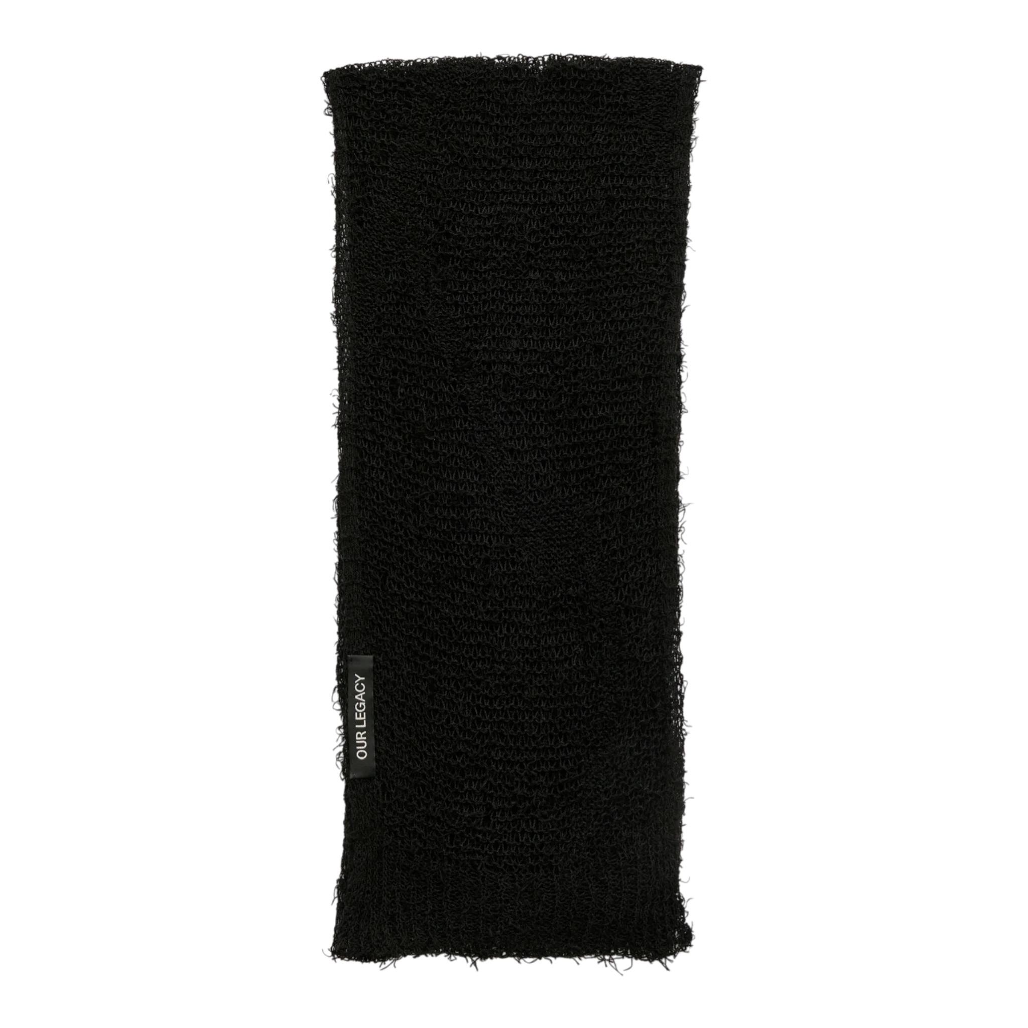 Our Legacy Net Scarf - Black Ragged Open Linen Scarf Our Legacy 