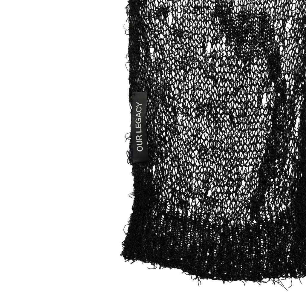 Our Legacy Net Scarf - Black Ragged Open Linen Scarf Our Legacy 