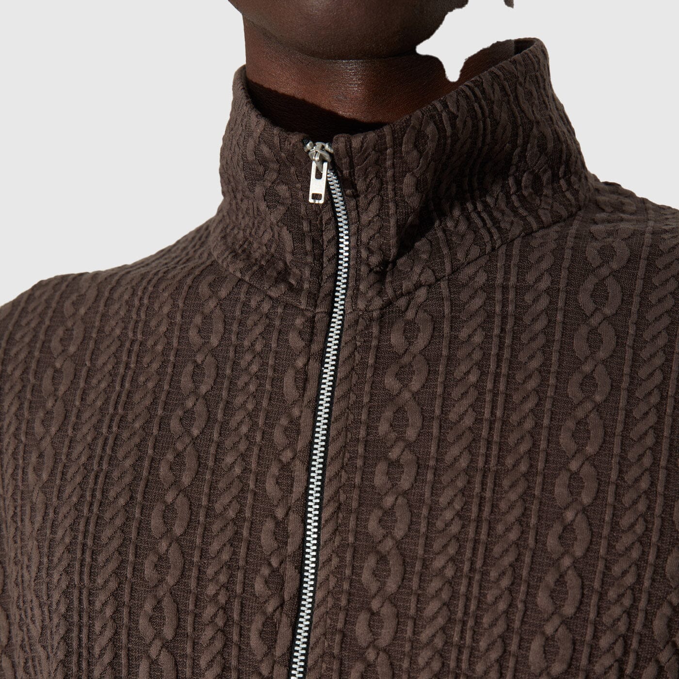 Our Legacy Shrunken Fullzip Polo - Indulgent Choco Knitwear Our Legacy 