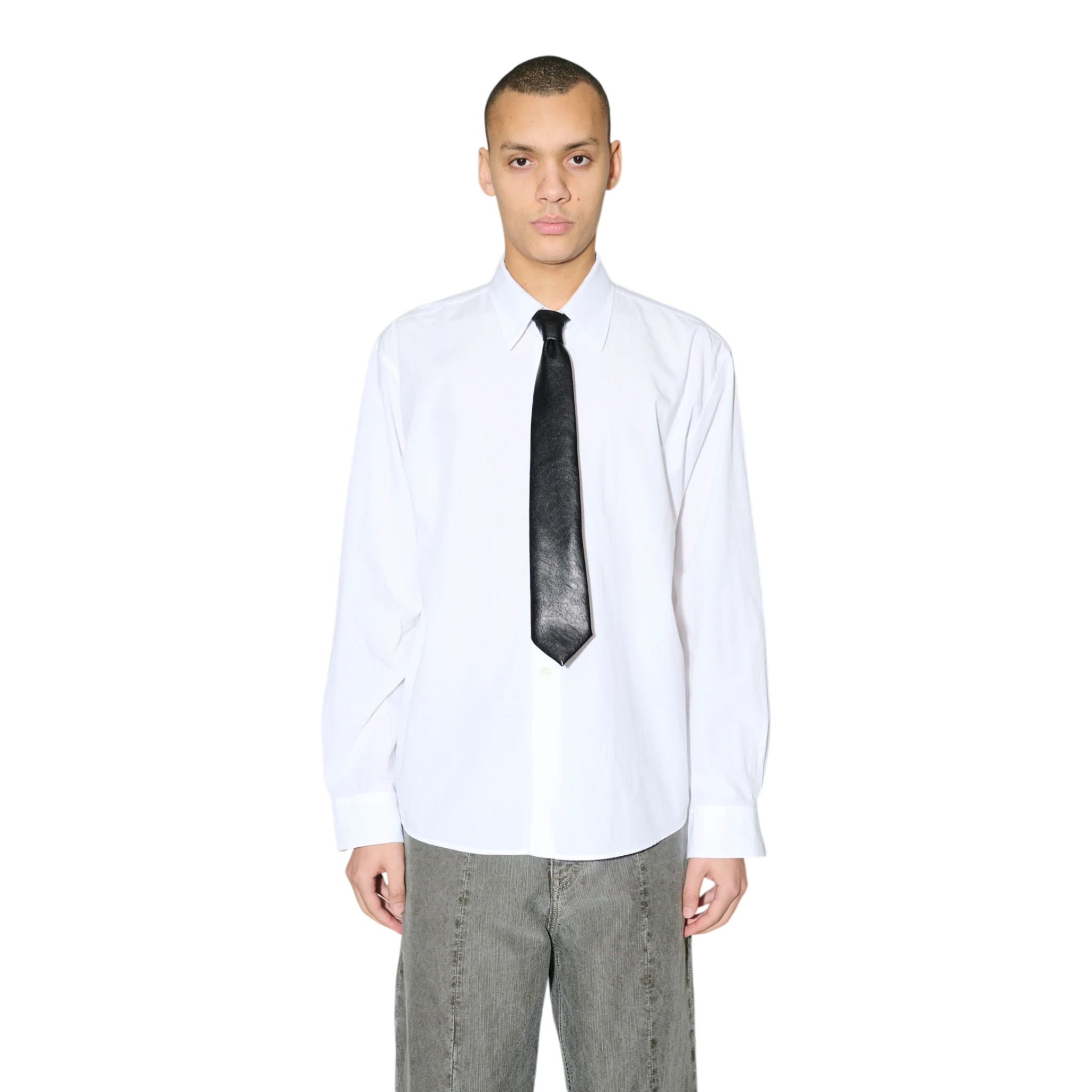 Our Legacy Tie - Black Real Fake Leather Tie Our Legacy 