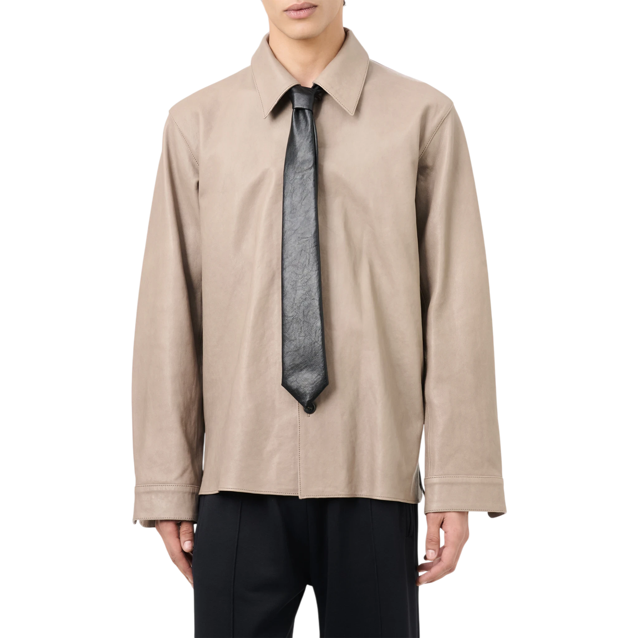 Our Legacy Tie - Black Real Fake Leather Tie Our Legacy 