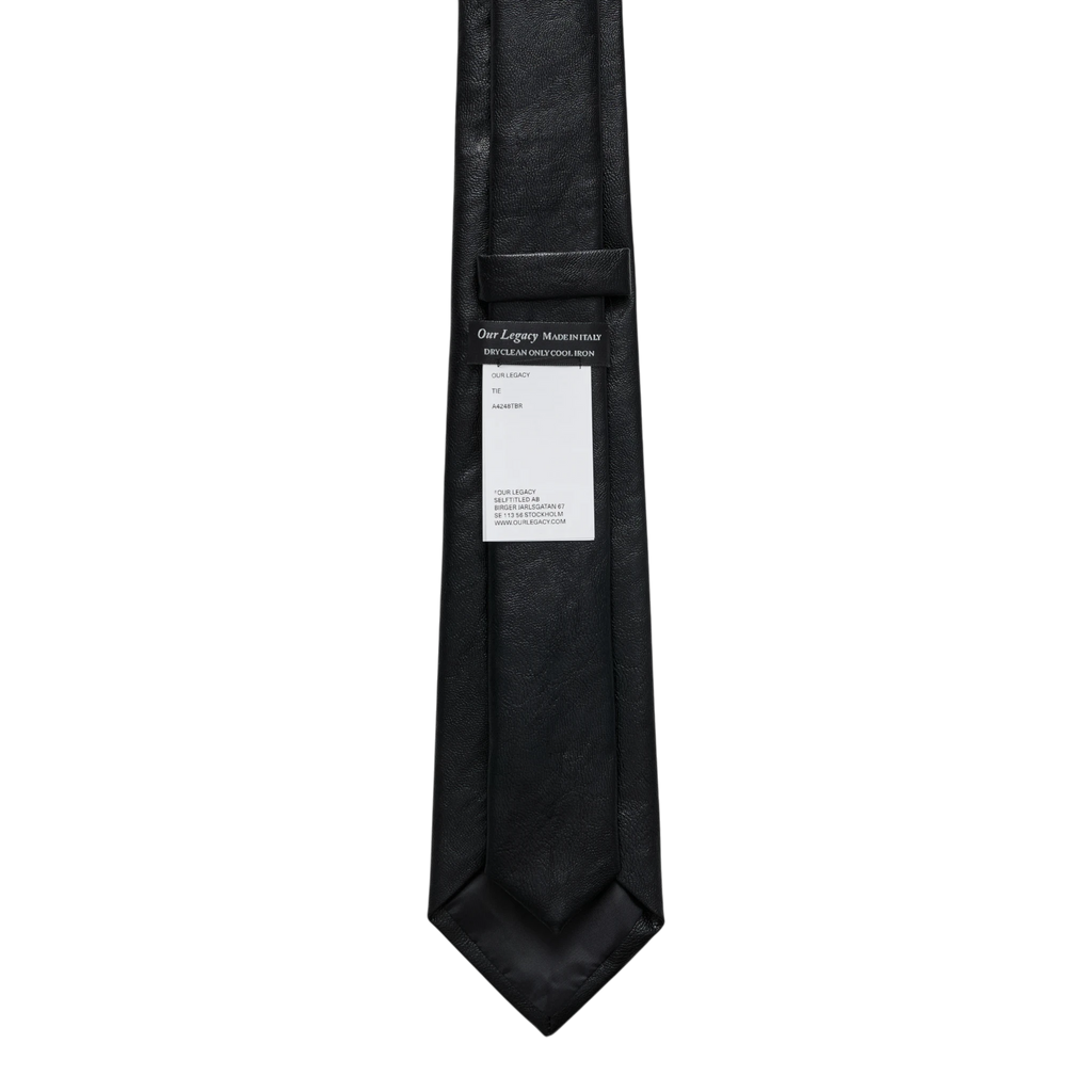 Our Legacy Tie - Black Real Fake Leather Tie Our Legacy 