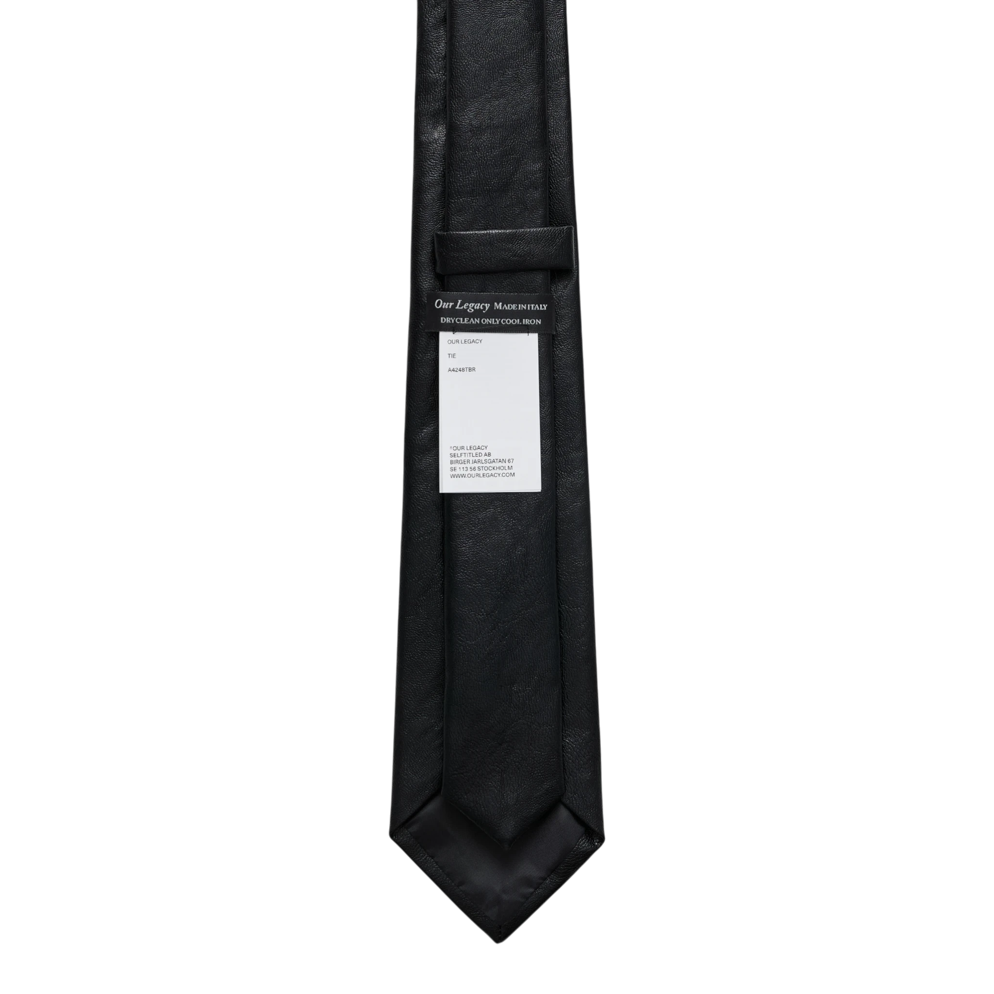 Our Legacy Tie - Black Real Fake Leather Tie Our Legacy 