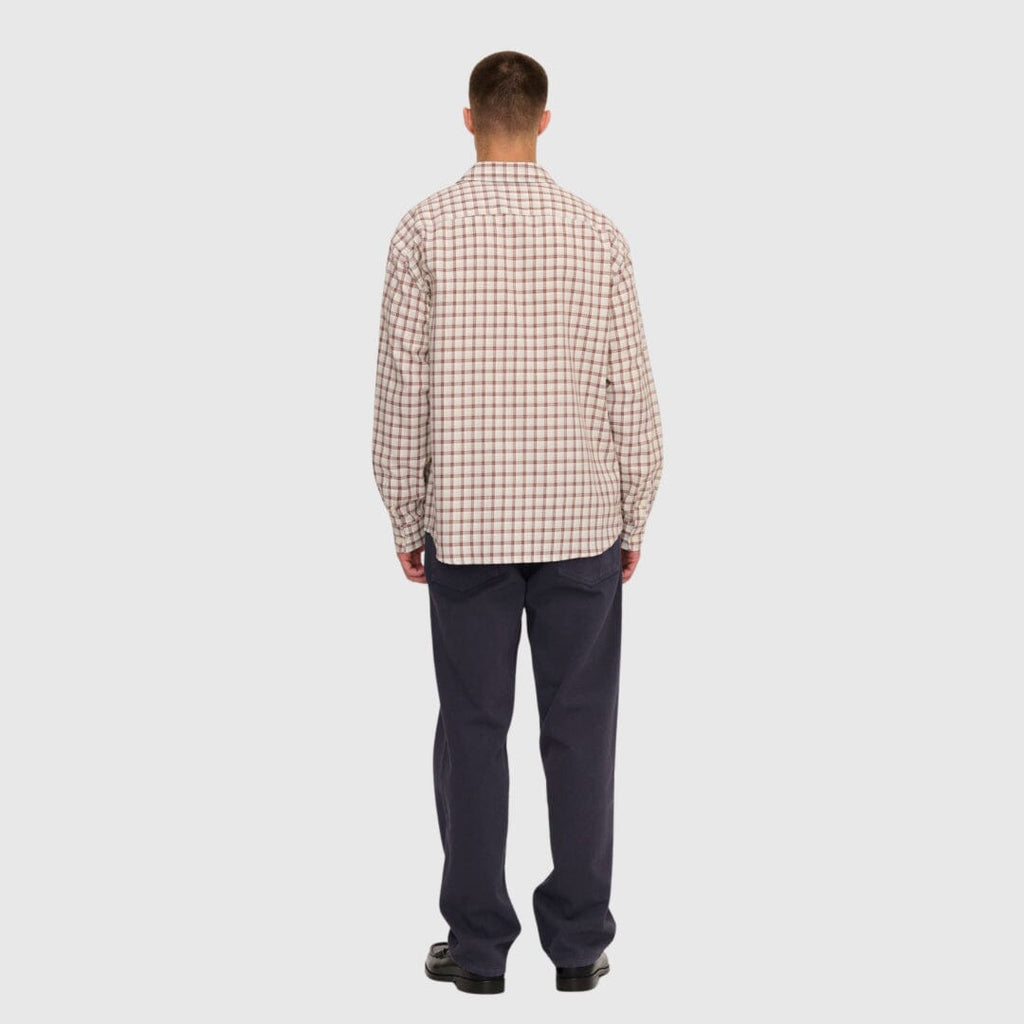 Palmes Cotton Checkered Shirt - White/Brown Shirt Palmes 