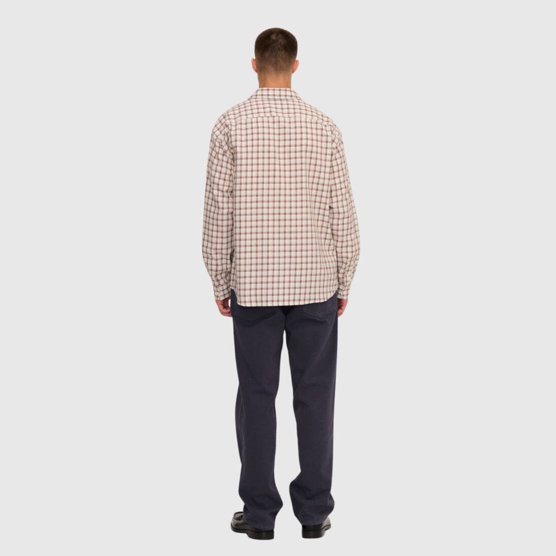 Palmes Cotton Checkered Shirt - White/Brown Shirt Palmes 