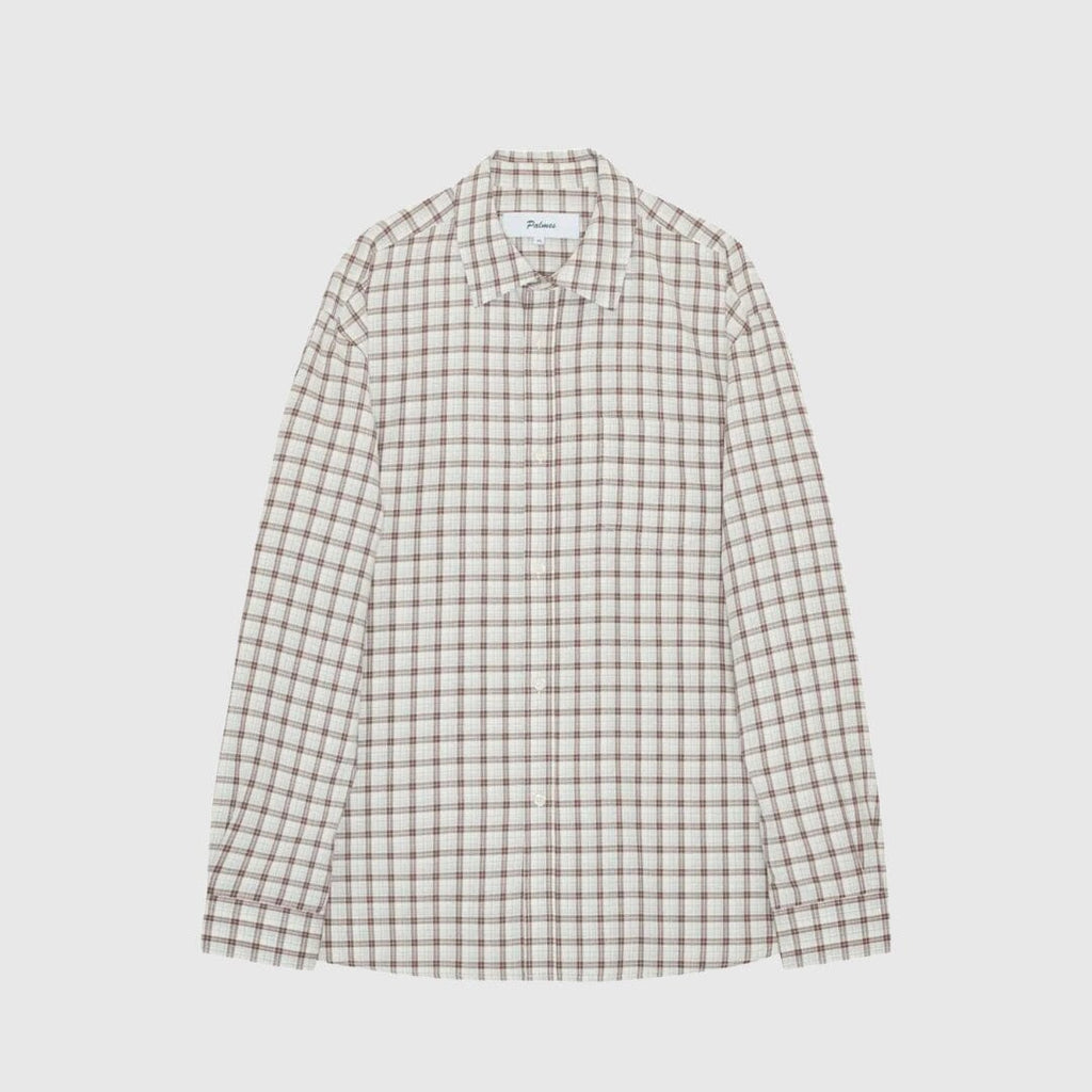 Palmes Cotton Checkered Shirt - White/Brown Shirt Palmes 