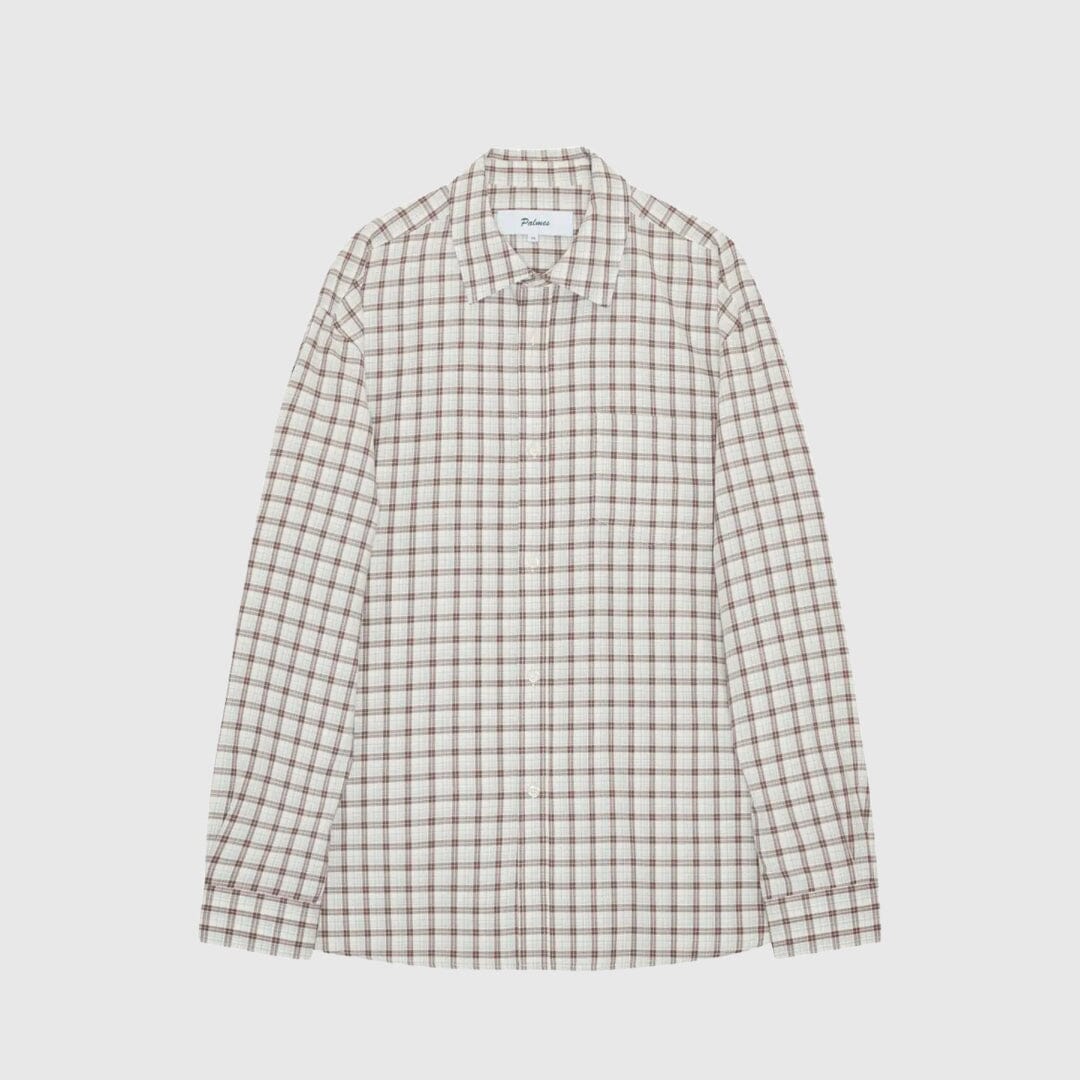 Palmes Cotton Checkered Shirt - White/Brown Shirt Palmes 