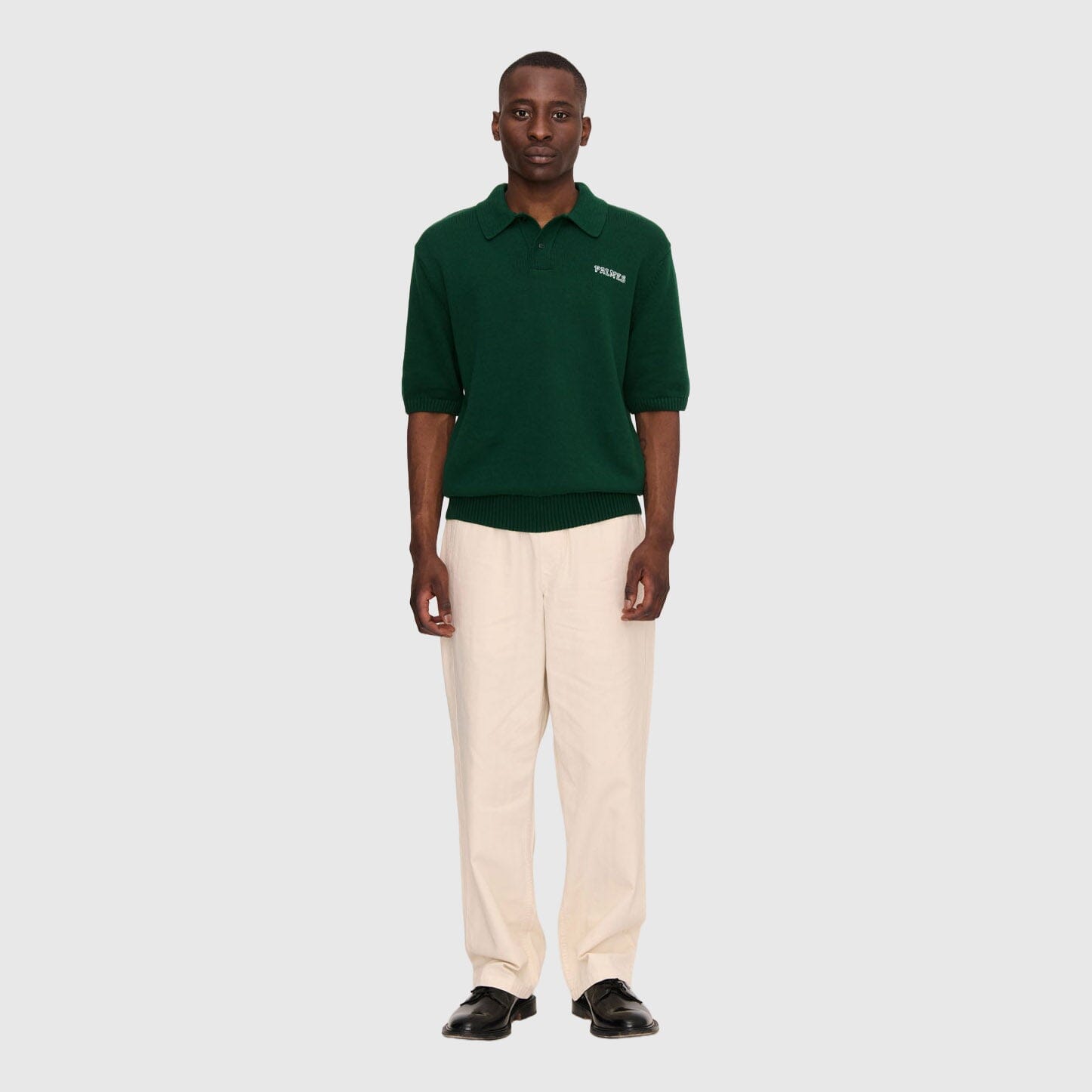 Palmes Cotton Knit Polo - Dark Green Longsleeve Palmes 
