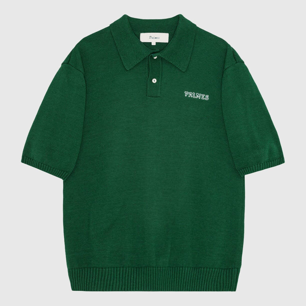 Palmes Cotton Knit Polo - Dark Green Longsleeve Palmes 