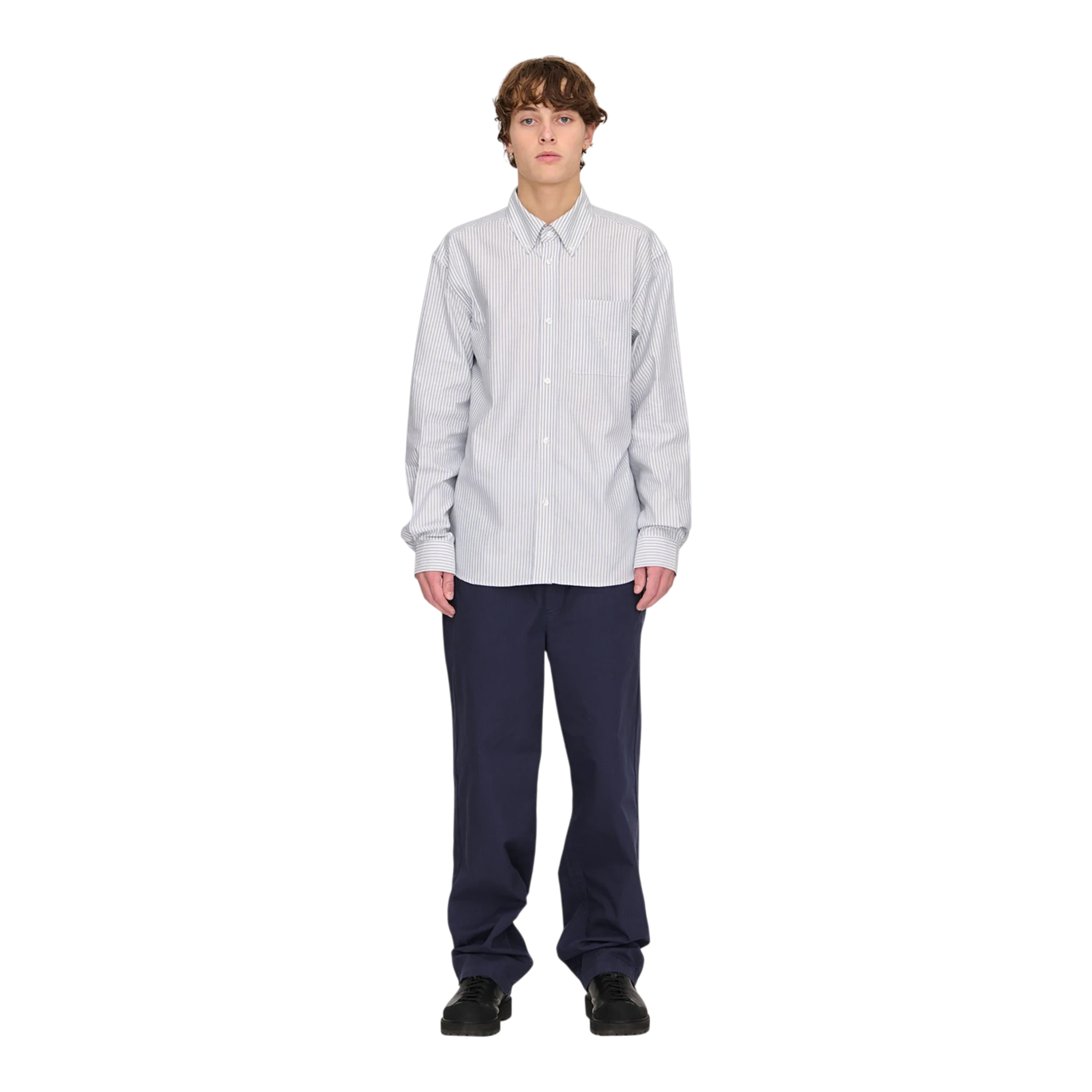 Palmes - Deuce Oxford Shirt - Blue Stripe Skjorte Palmes 