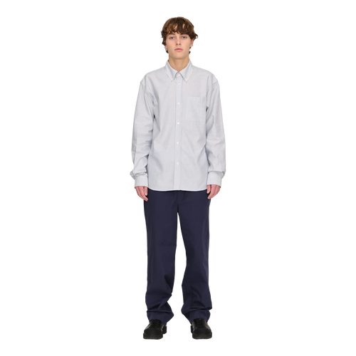 Palmes Deuce Oxford Shirt - Light Blue Stripe Shirt Palmes 