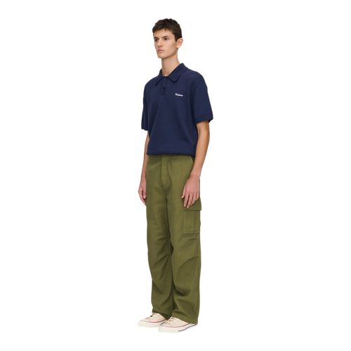 Palmes - Herringbone Cargo Trousers - Olive Bukse Palmes 