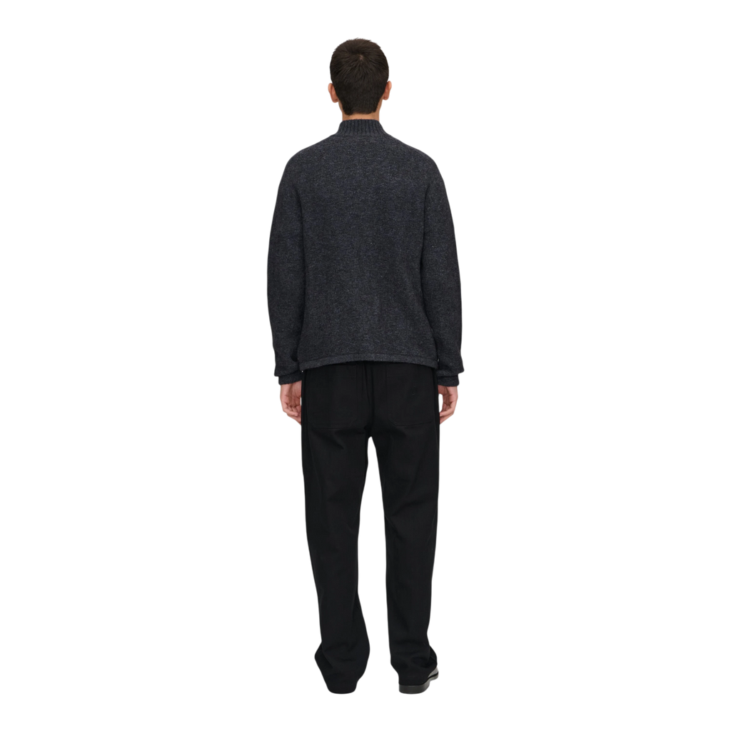 Palmes - Knitted Zip Sweater - Charcoal Strikk Palmes 
