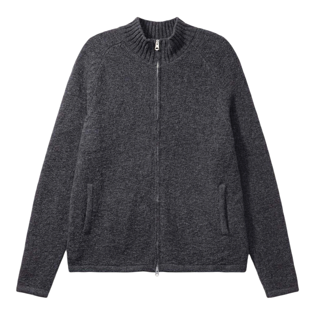 Palmes - Knitted Zip Sweater - Charcoal Strikk Palmes 