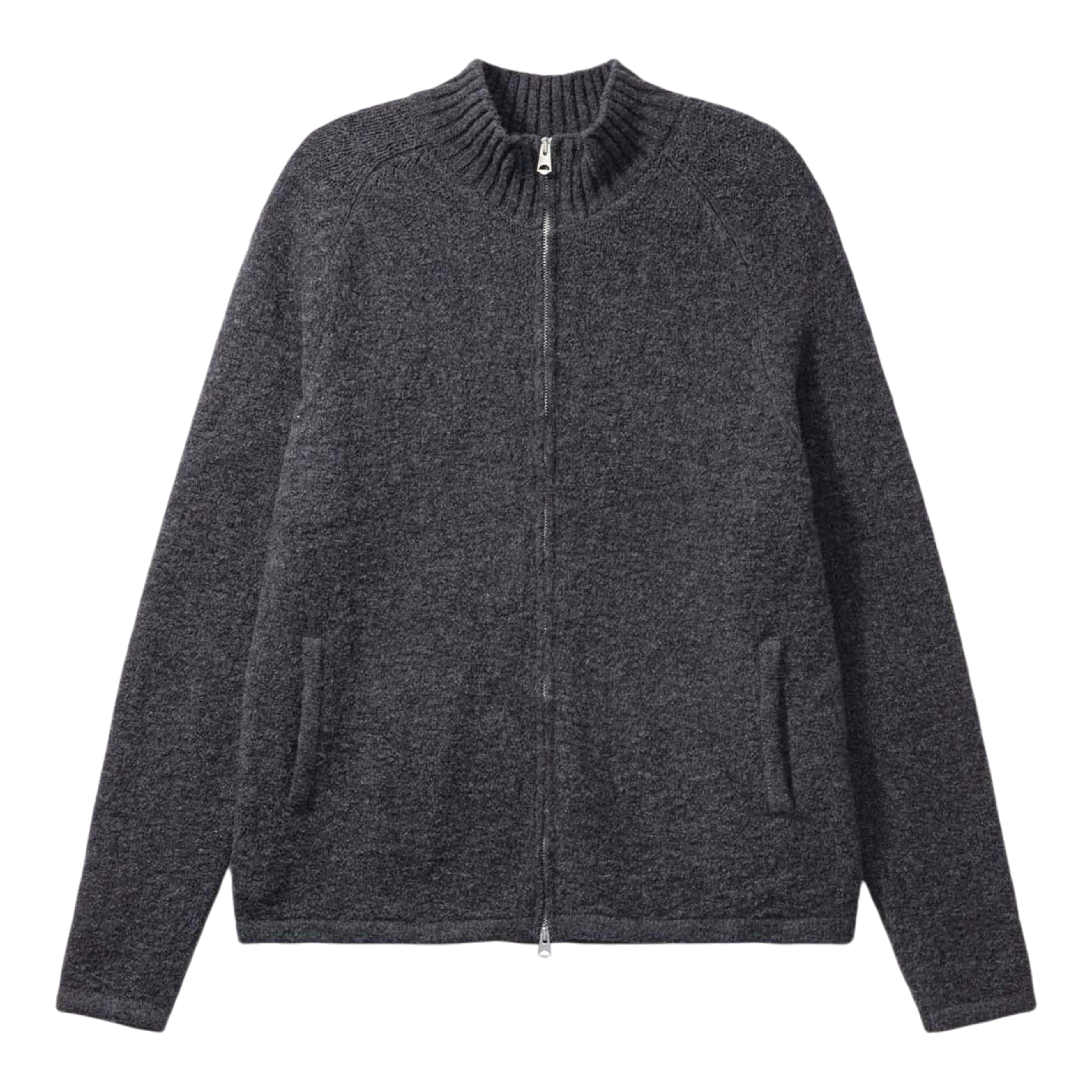 Palmes - Knitted Zip Sweater - Charcoal Strikk Palmes 