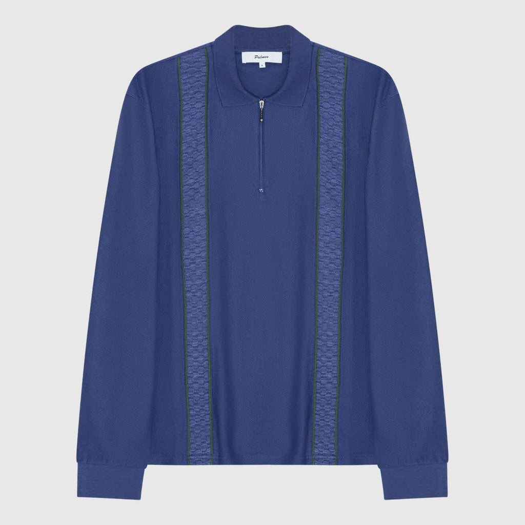 Palmes Lace LS Zip Polo - Blue Sweatshirt Palmes 